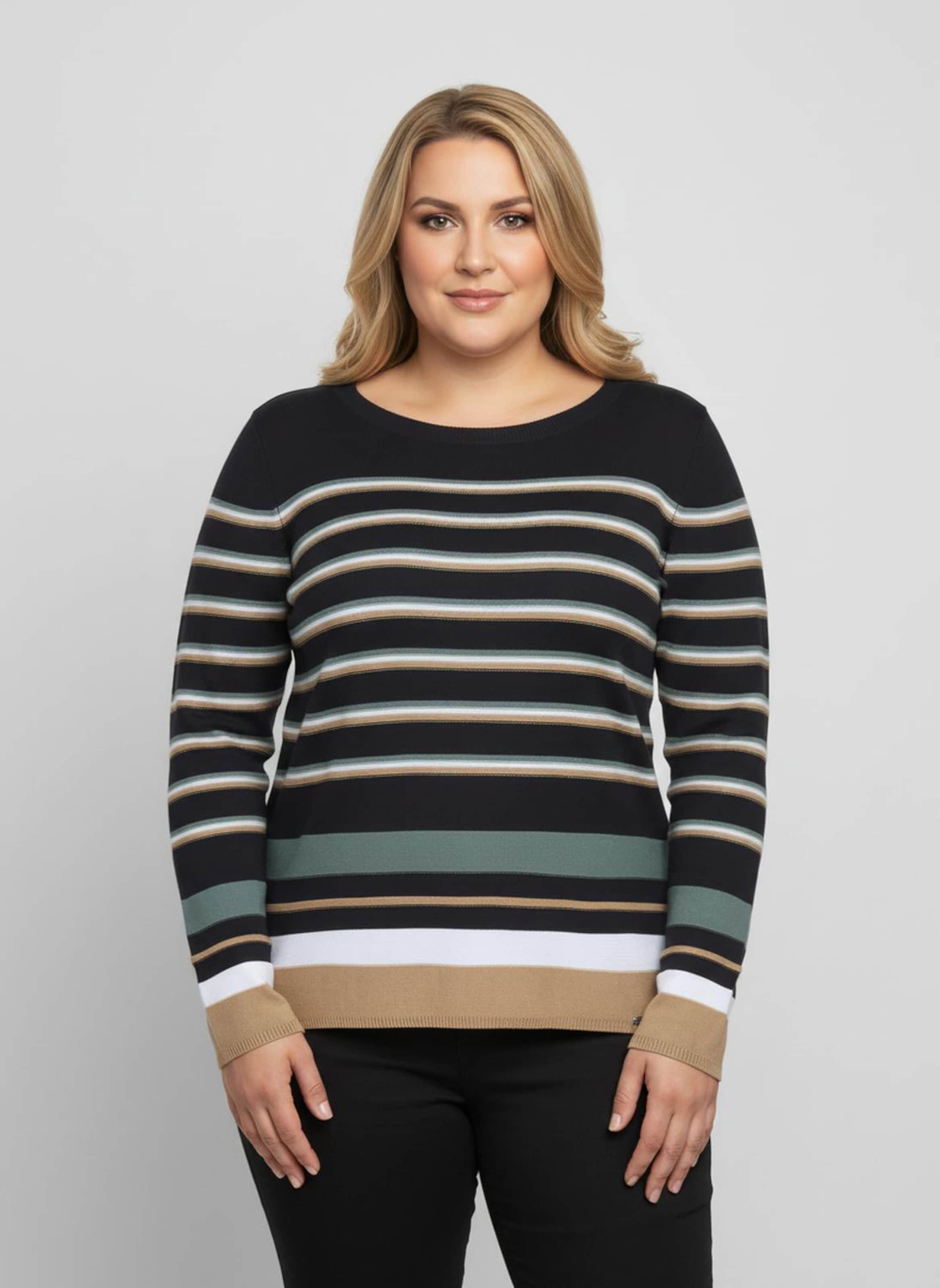 Thumbnail - Sheego Streifenpullover mit Rippabschlüssen