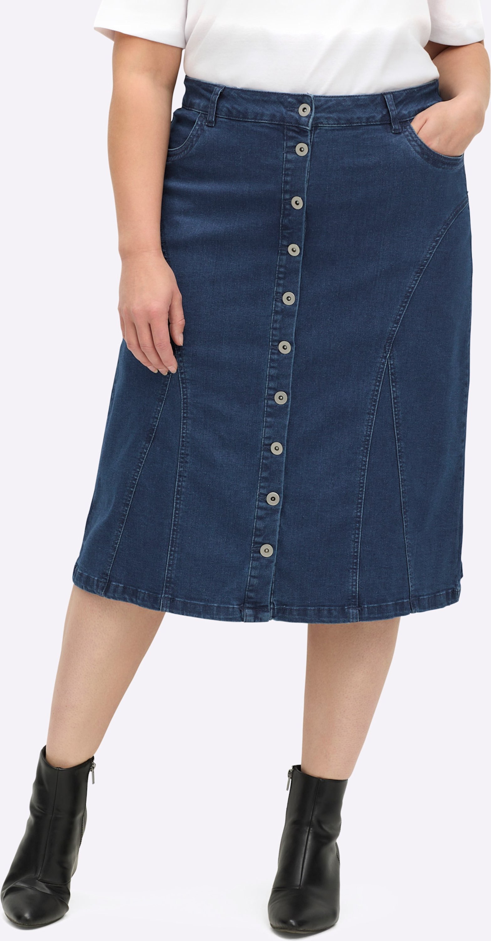 Thumbnail - Sheego Jeansrock in Stretch-Qualität