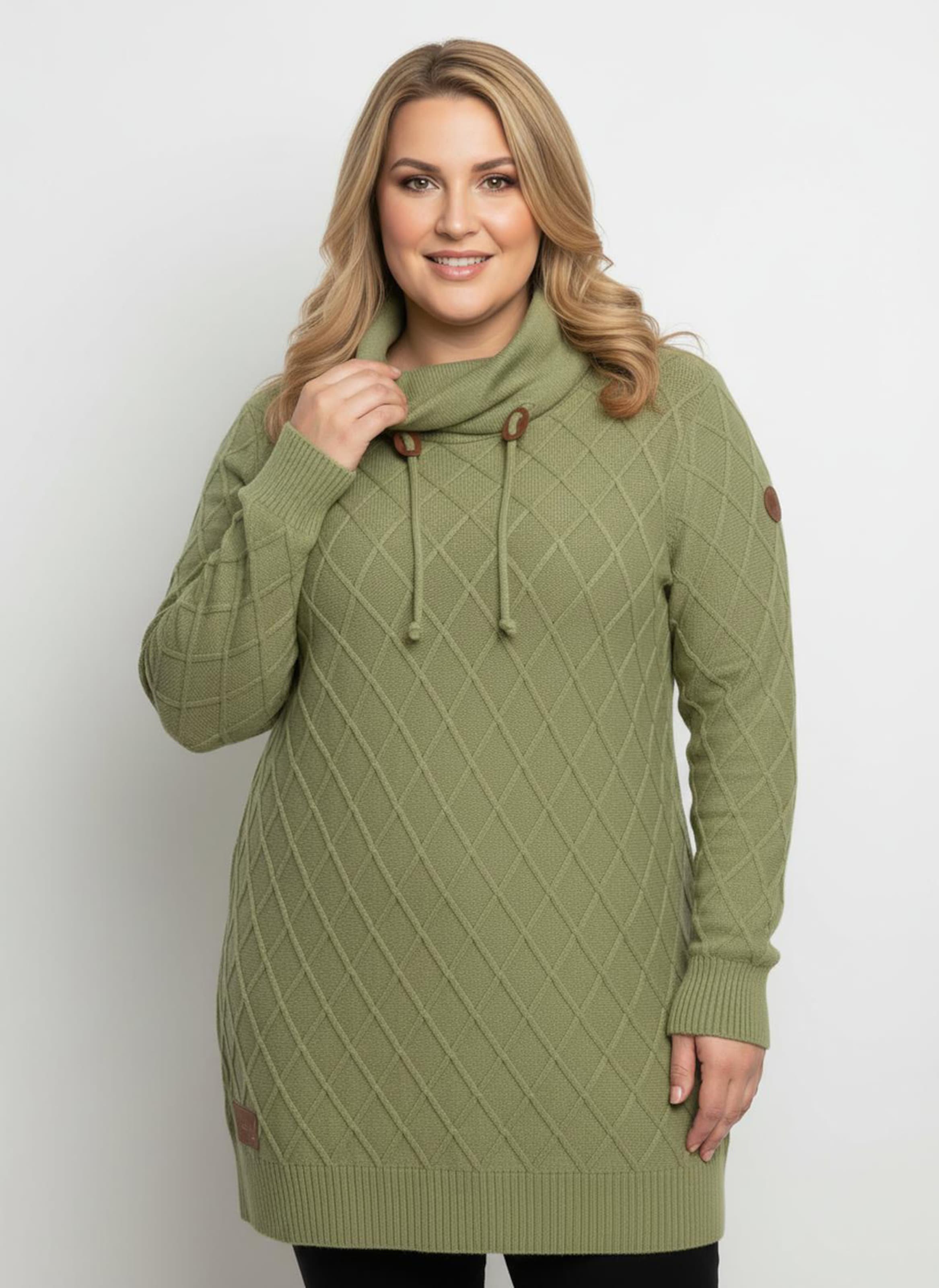 Thumbnail - Sheego Rollkragenpullover mit Rauten-Strickmuster