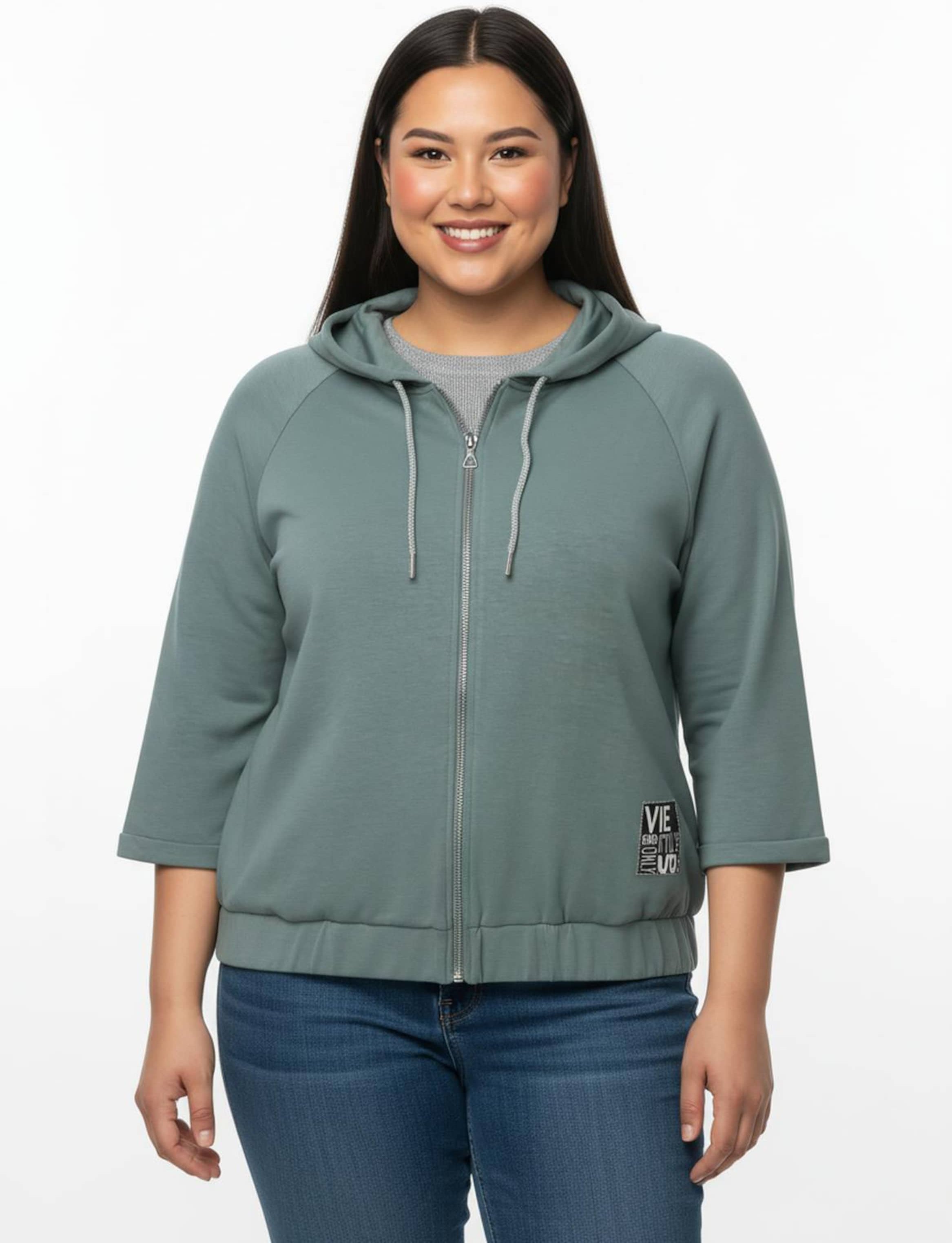 Sheego Shirtjacke mit Kapuze