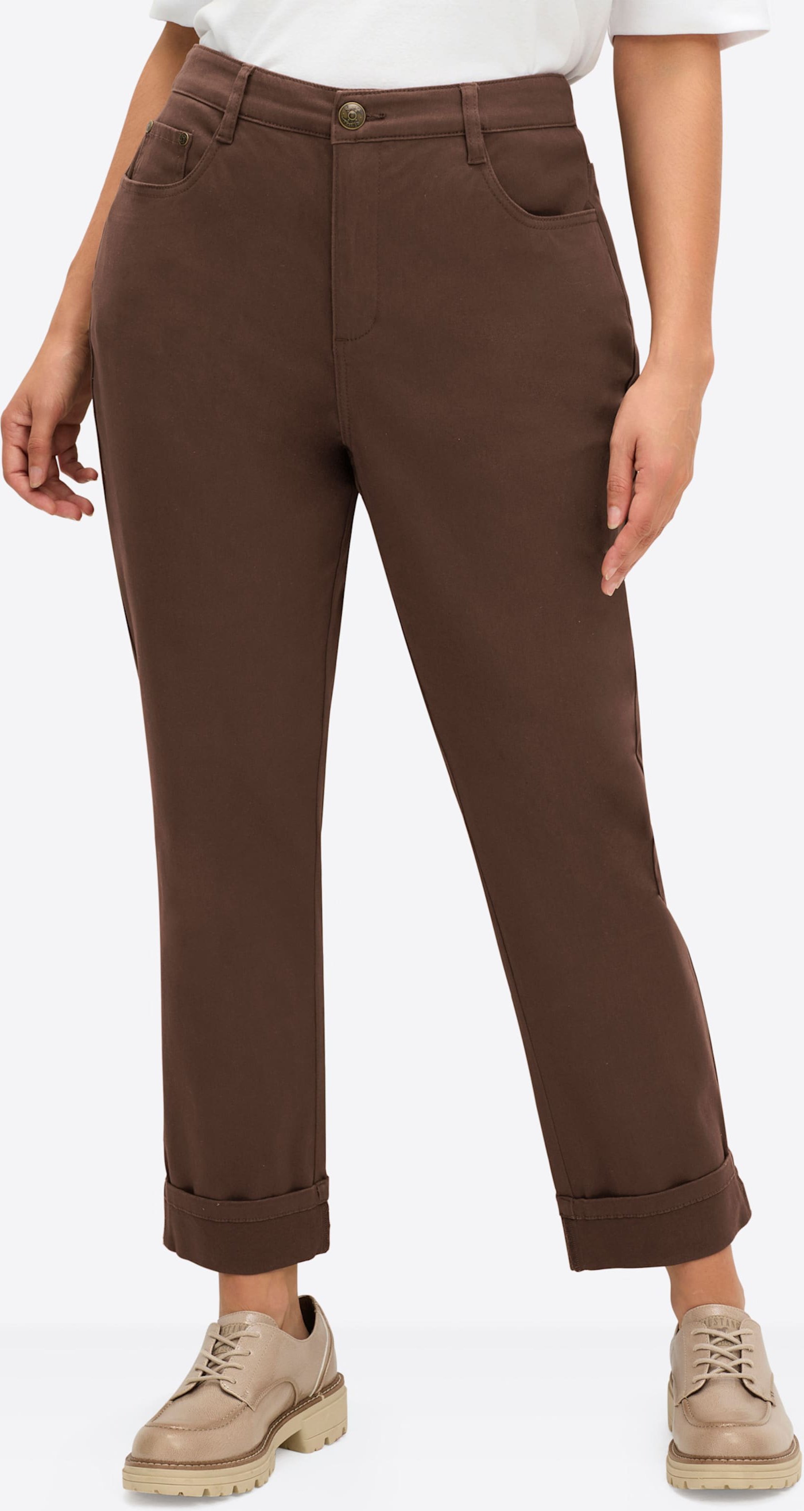 Sheego High-waist-Jeans mit Saumaufschlag