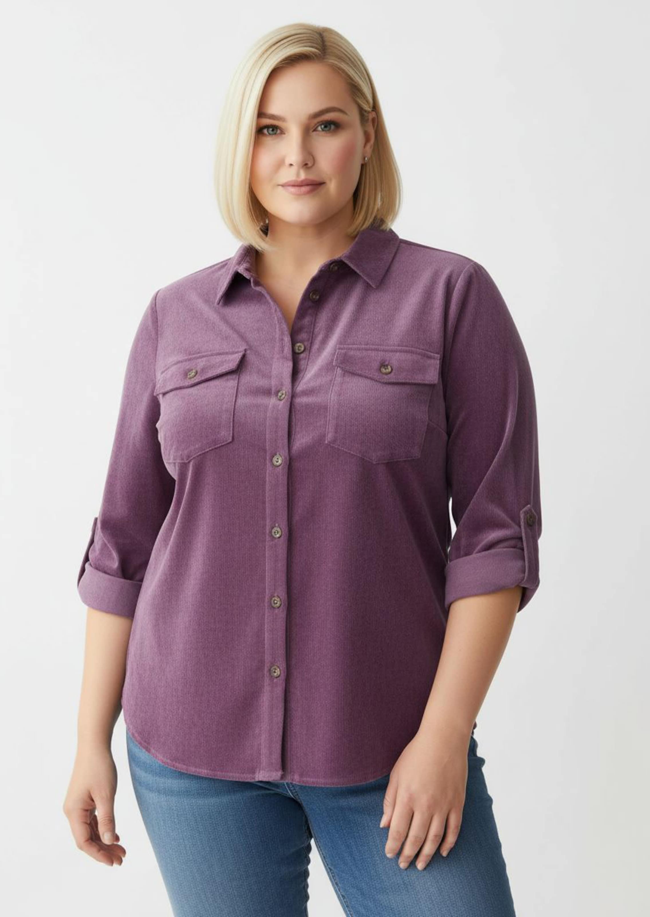 Thumbnail - Sheego Langarm-Bluse aus Cord