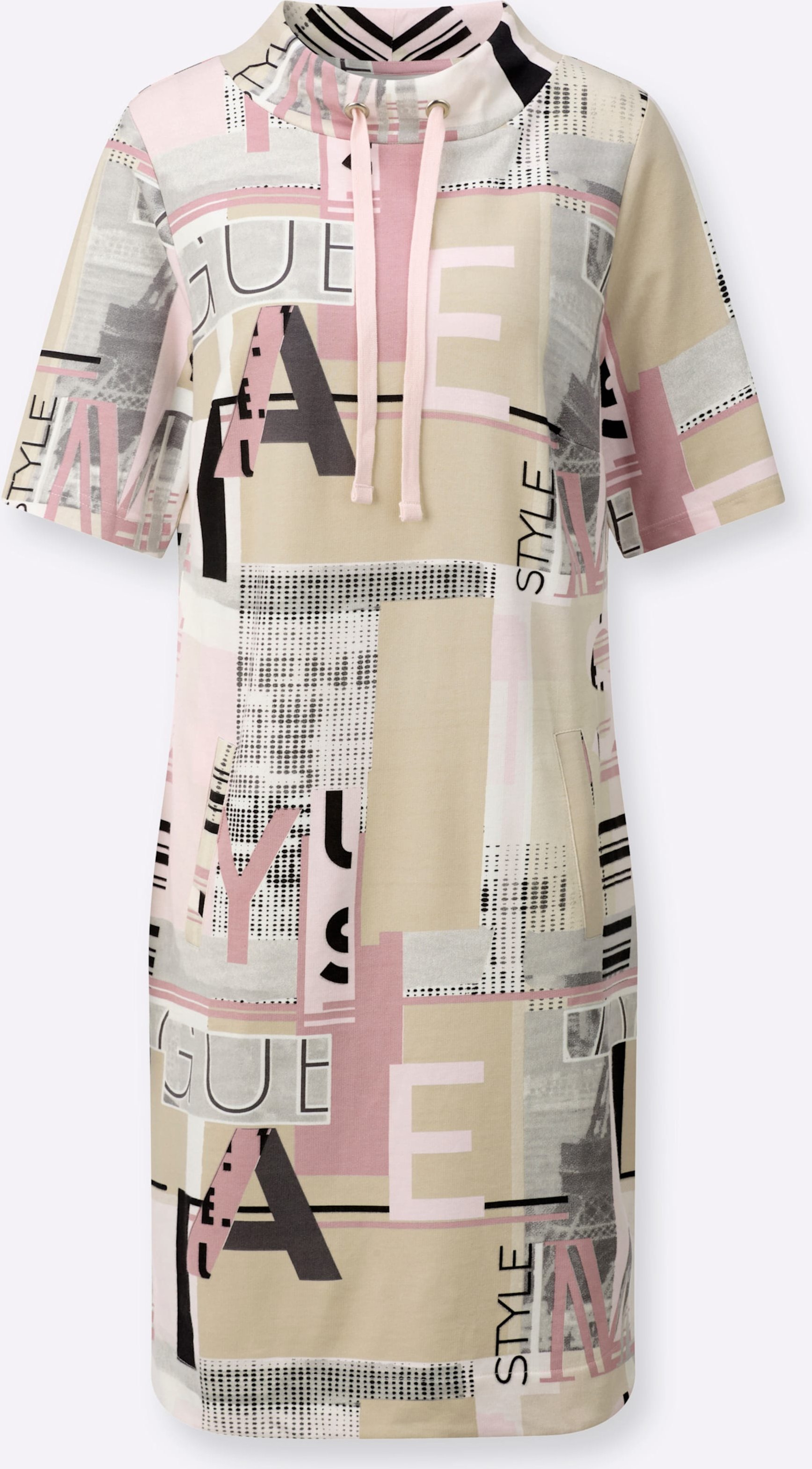 Sheego Jerseykleid mit Lettering-Print