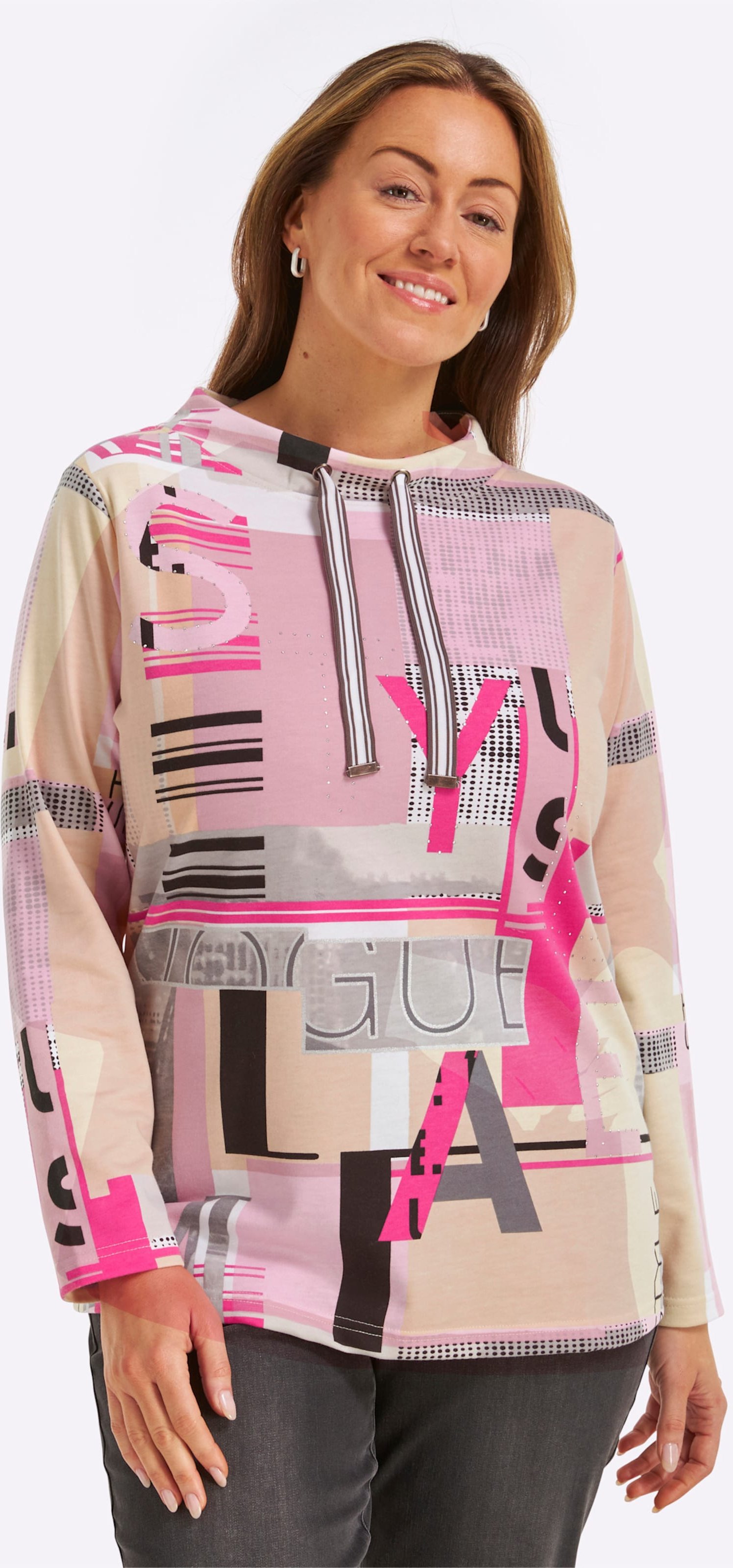 Sheego Sweatshirt mit Buchstaben-Print