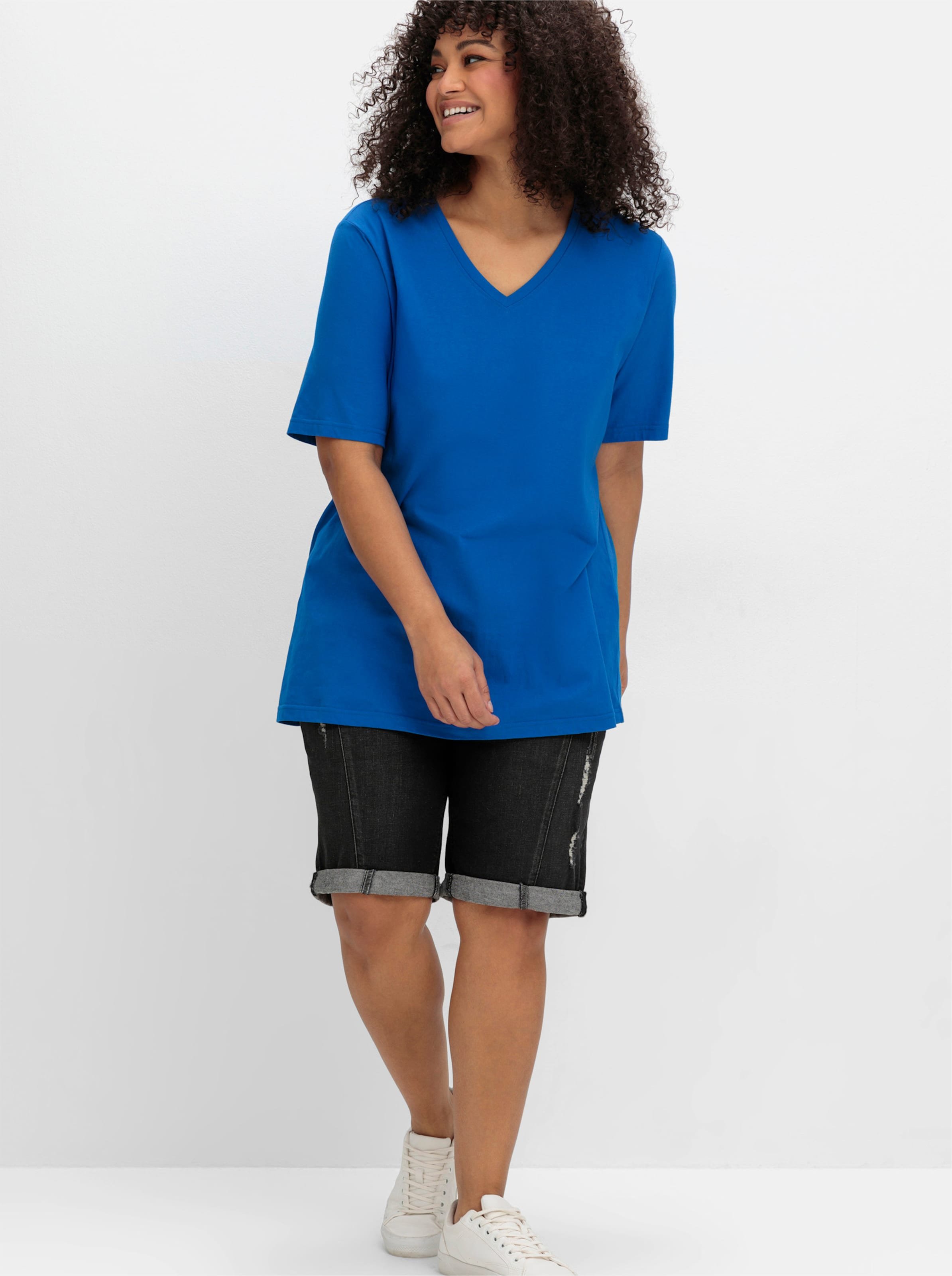 Sheego V-Shirt aus leichtem Jersey