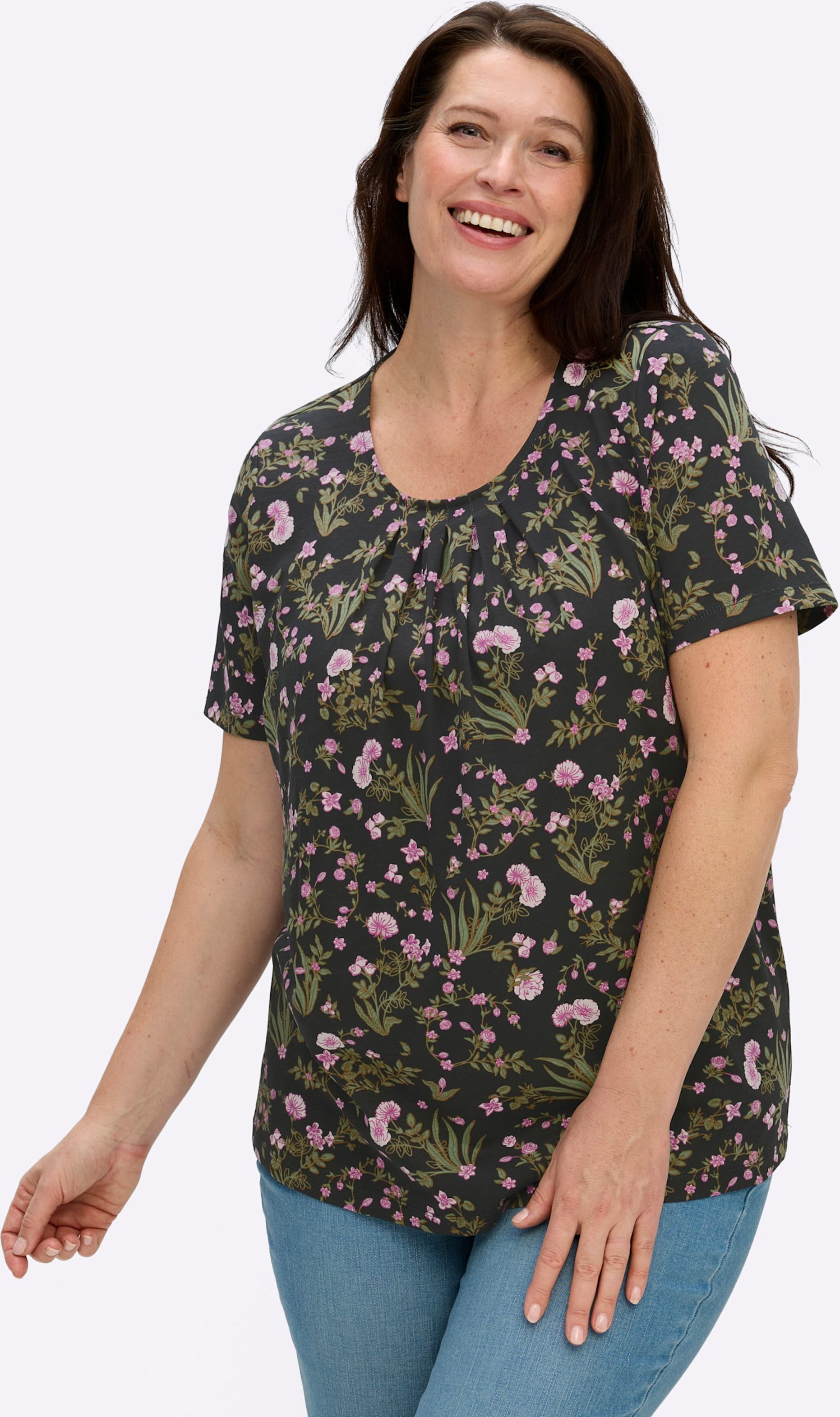 Sheego Kurzarmshirt mit Blümchenmuster