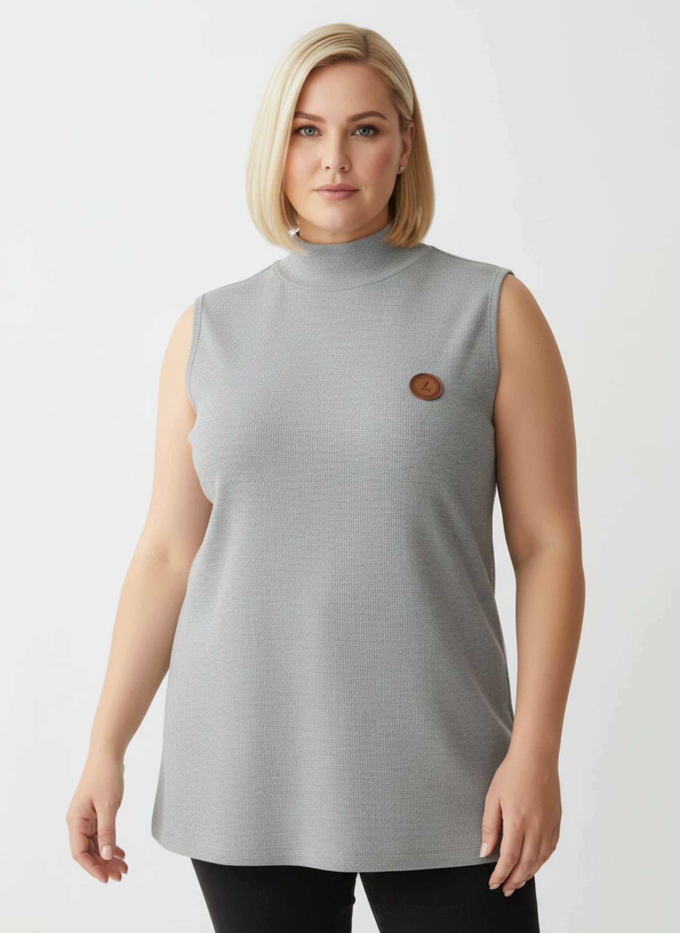 Sheego Shirttop mit Stehkragen, pflegeleicht