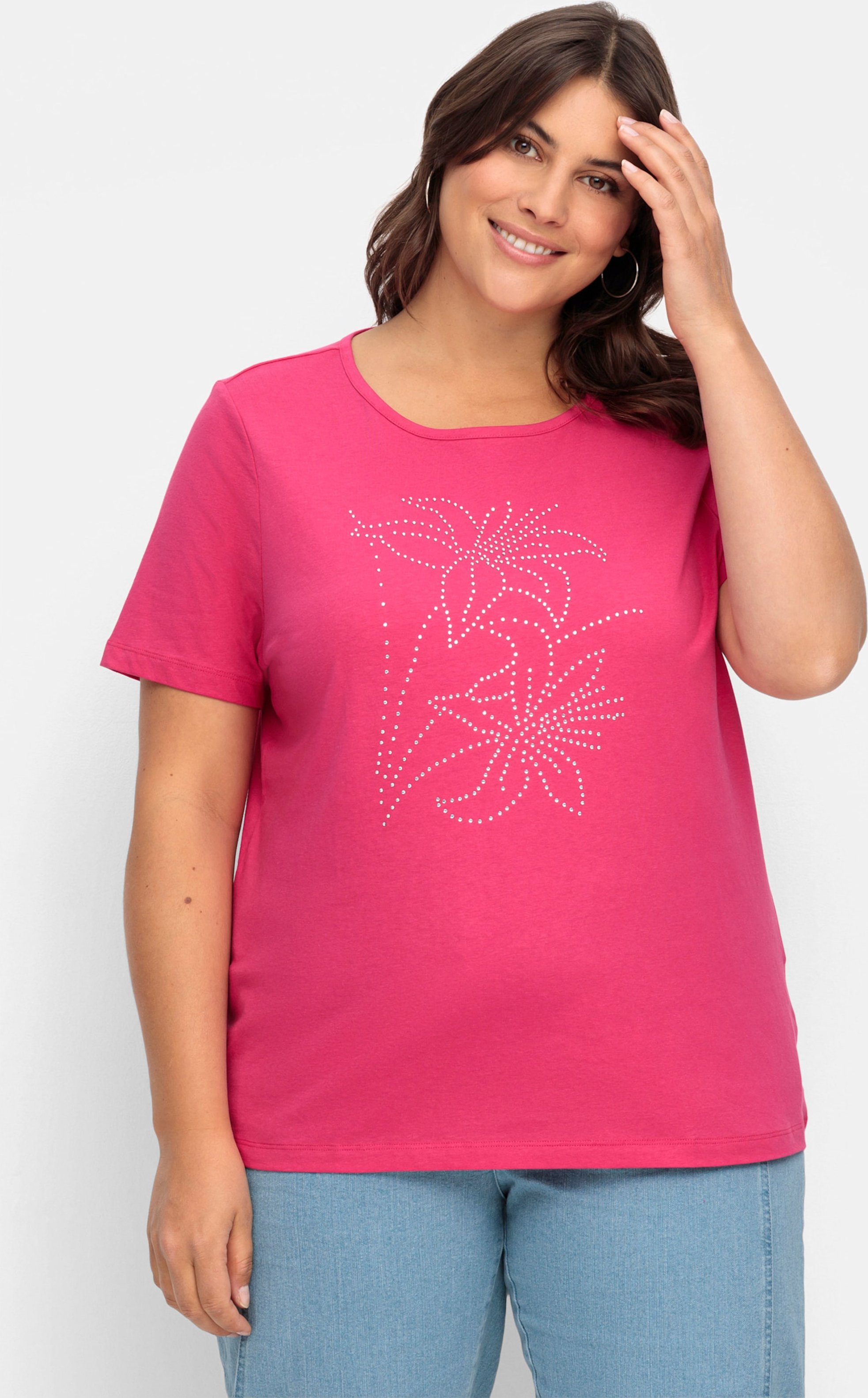 Thumbnail - Sheego Kurzarmshirt mit Steinchen verziert