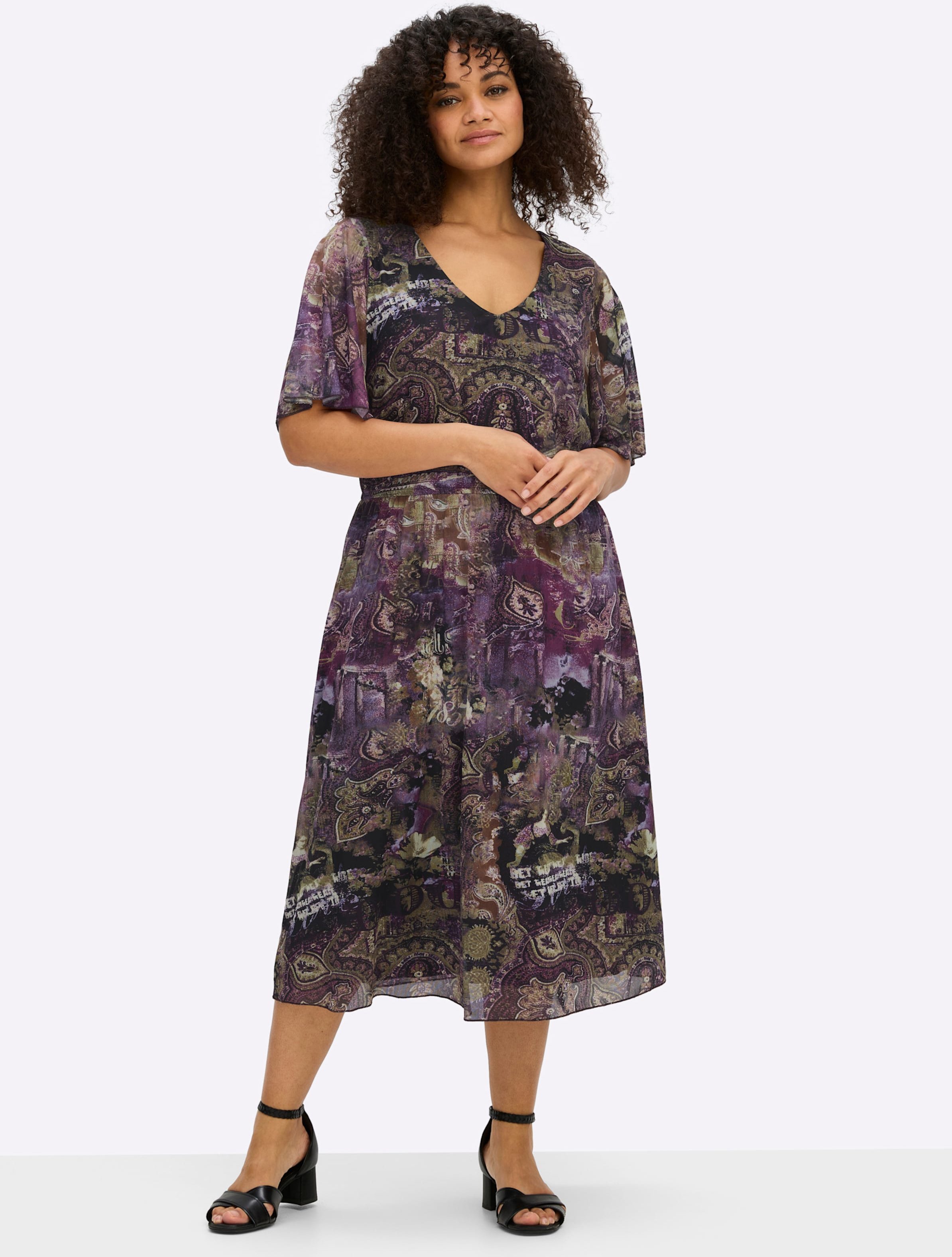 Sheego Druckkleid aus Mesh, mit Paisleyprint