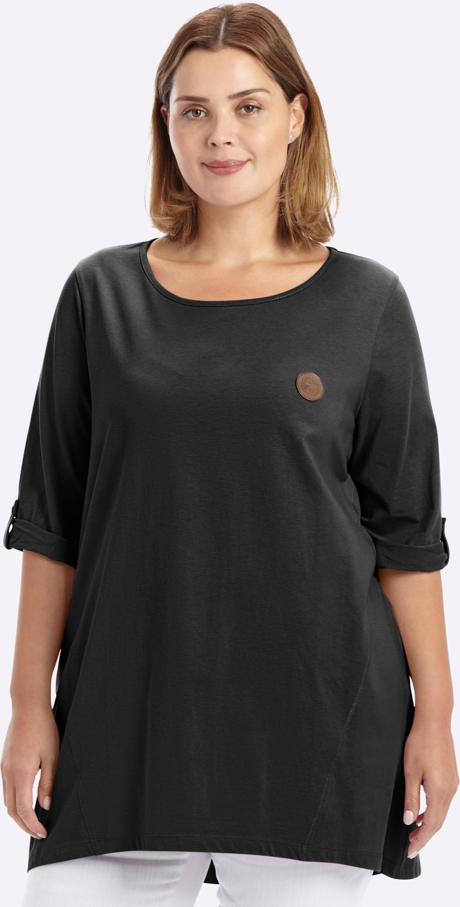 Sheego Longshirt in kaschierender A-Linie