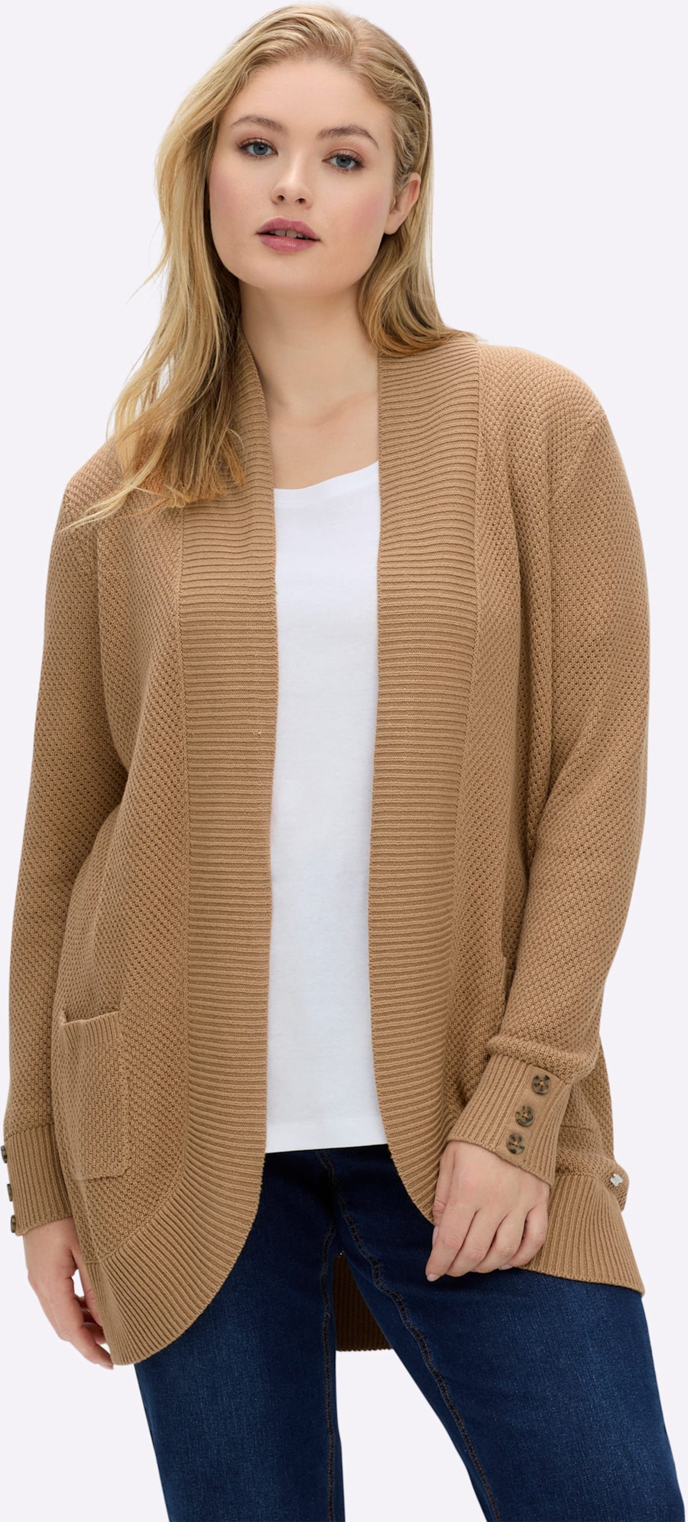 Thumbnail - Sheego Longstrickjacke mit Struktur-Muster