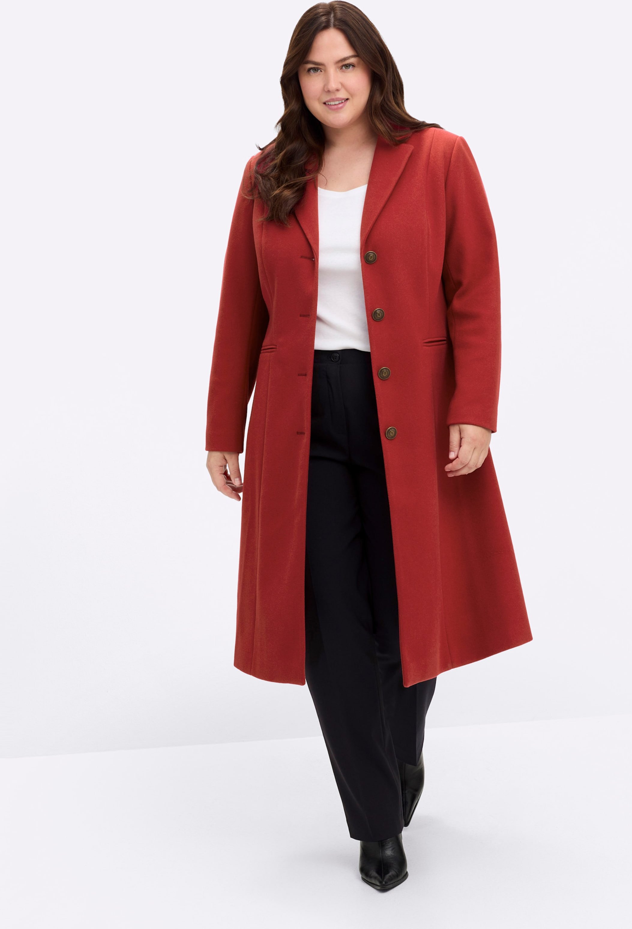 Sheego Mantel mit Zierschnürung im Rücken