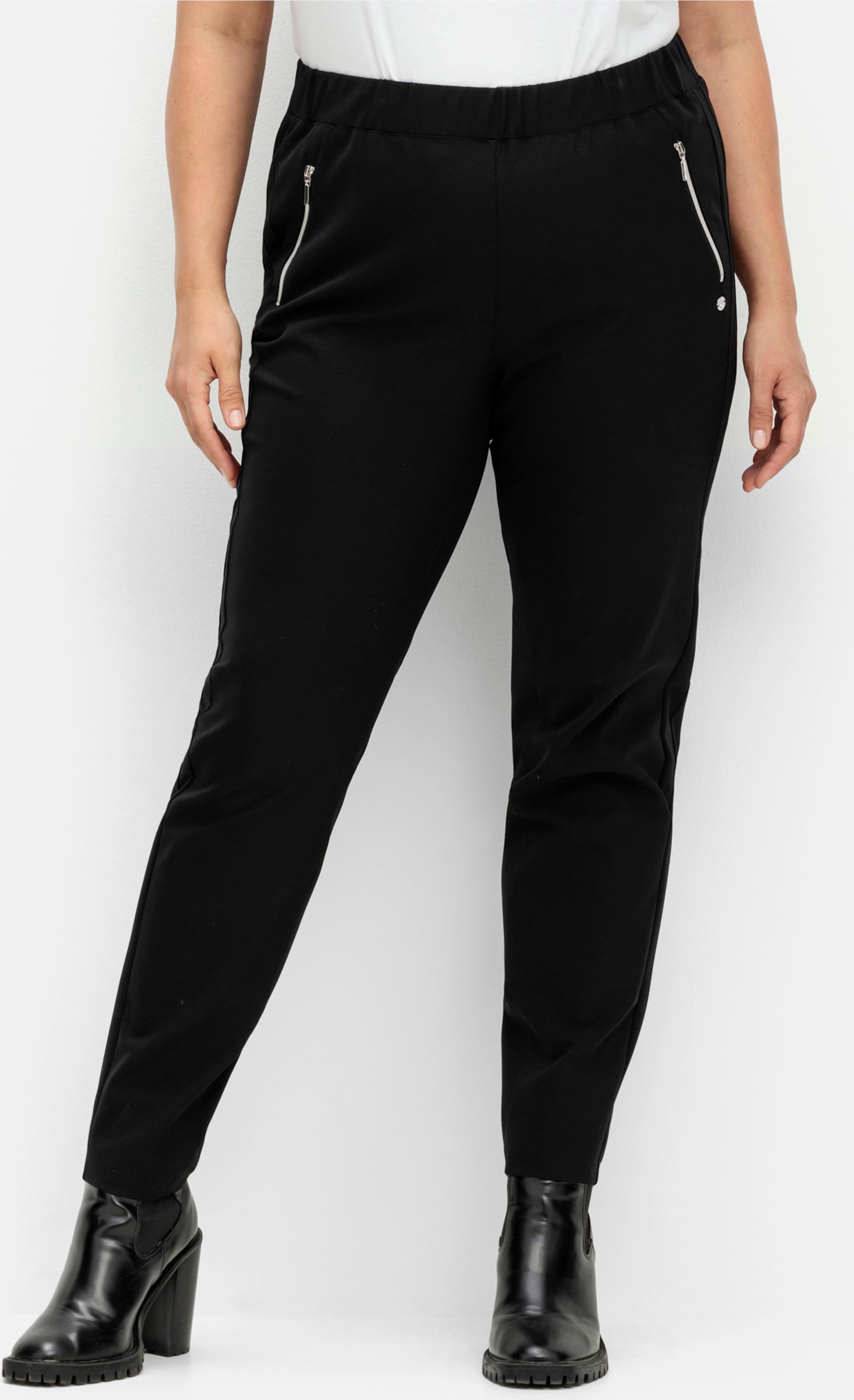 Sheego Schlupfhose schmale Form, in Scuba-Qualität