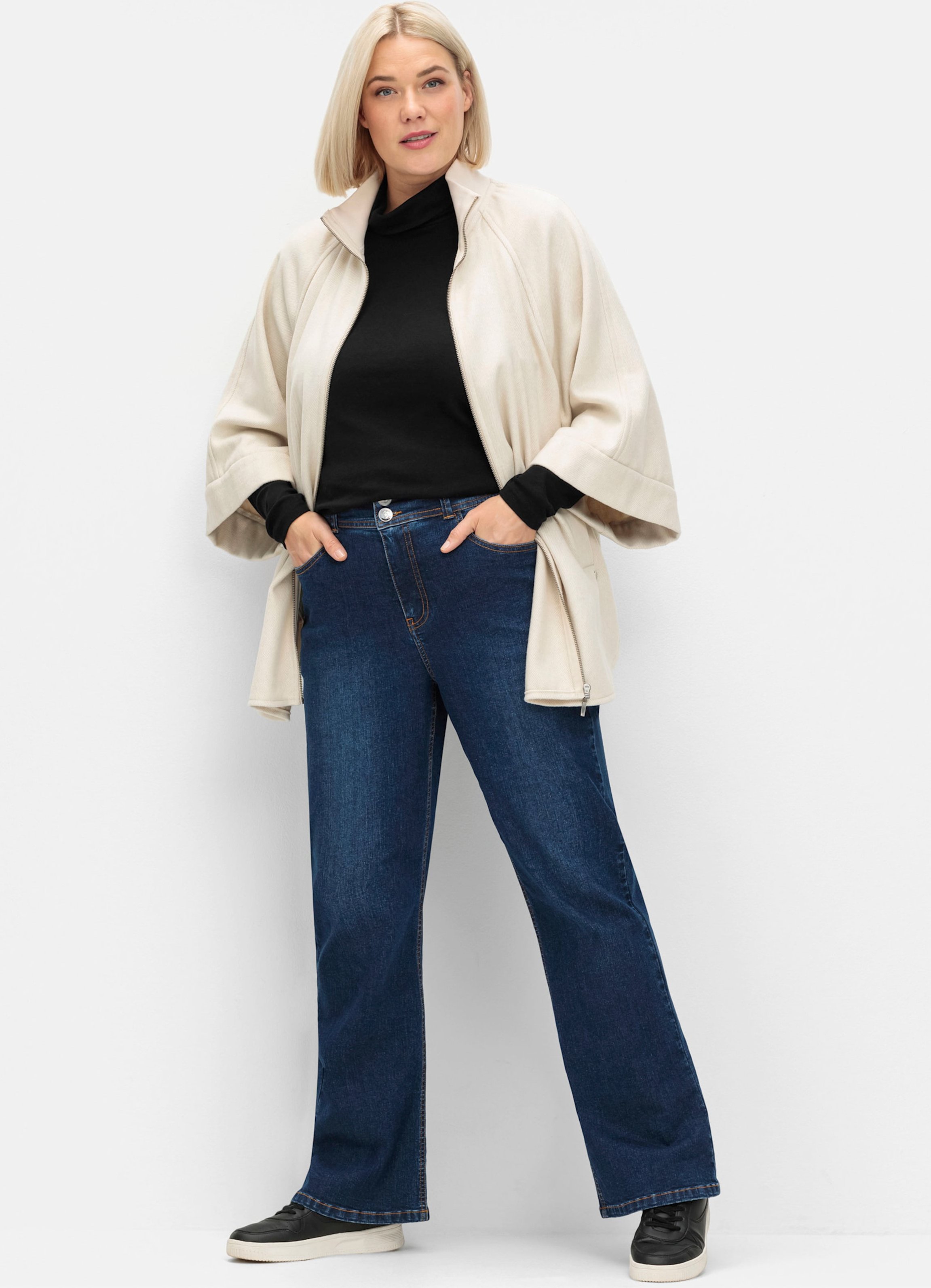 Sheego Bootcut-Jeans mit High-Waist-Bund