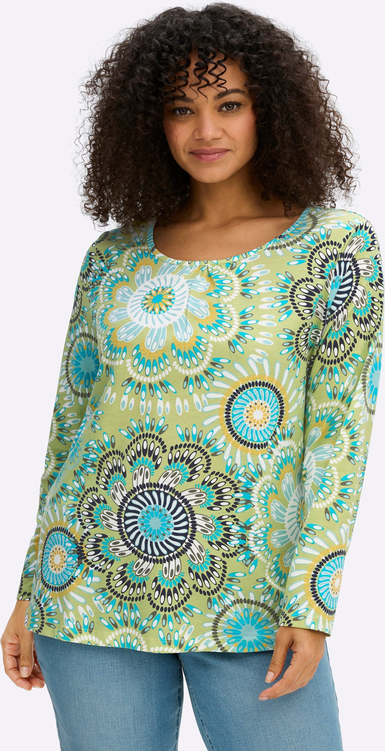 Sheego Rundhalsshirt aus reiner Baumwolle