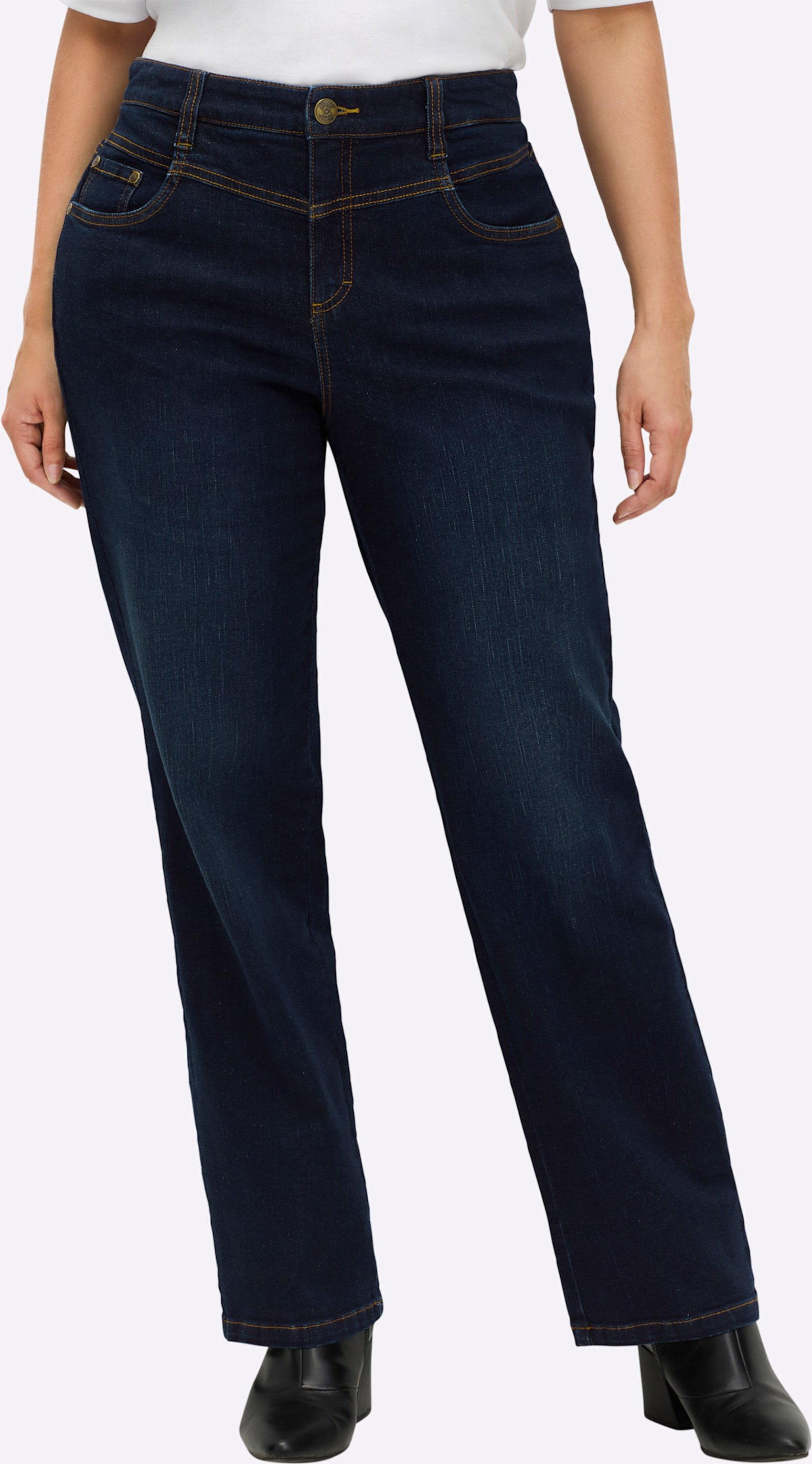 Sheego 5-Pocket-Jeans in gerader Beinform