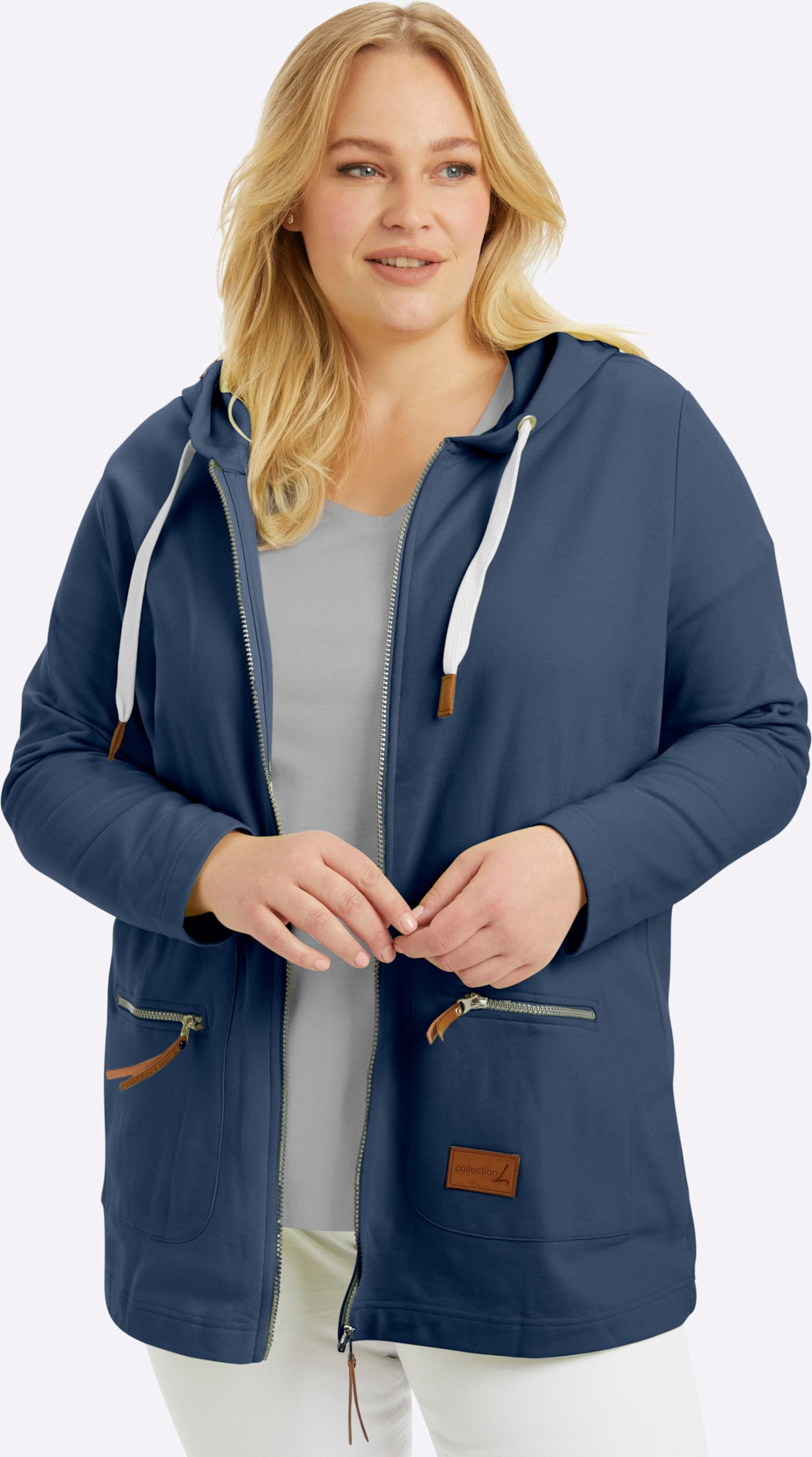 Sheego Sweatjacke in Longform