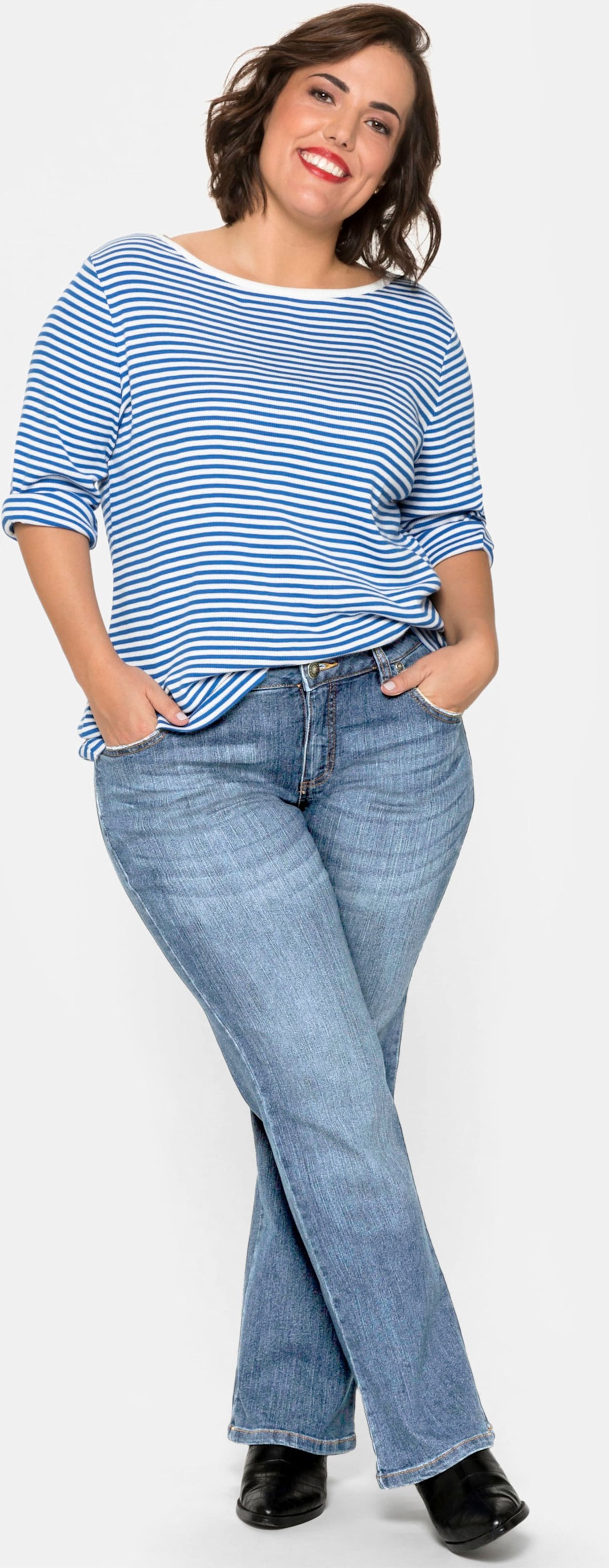 Sheego Bootcut-Jeans mit Used-Effekten