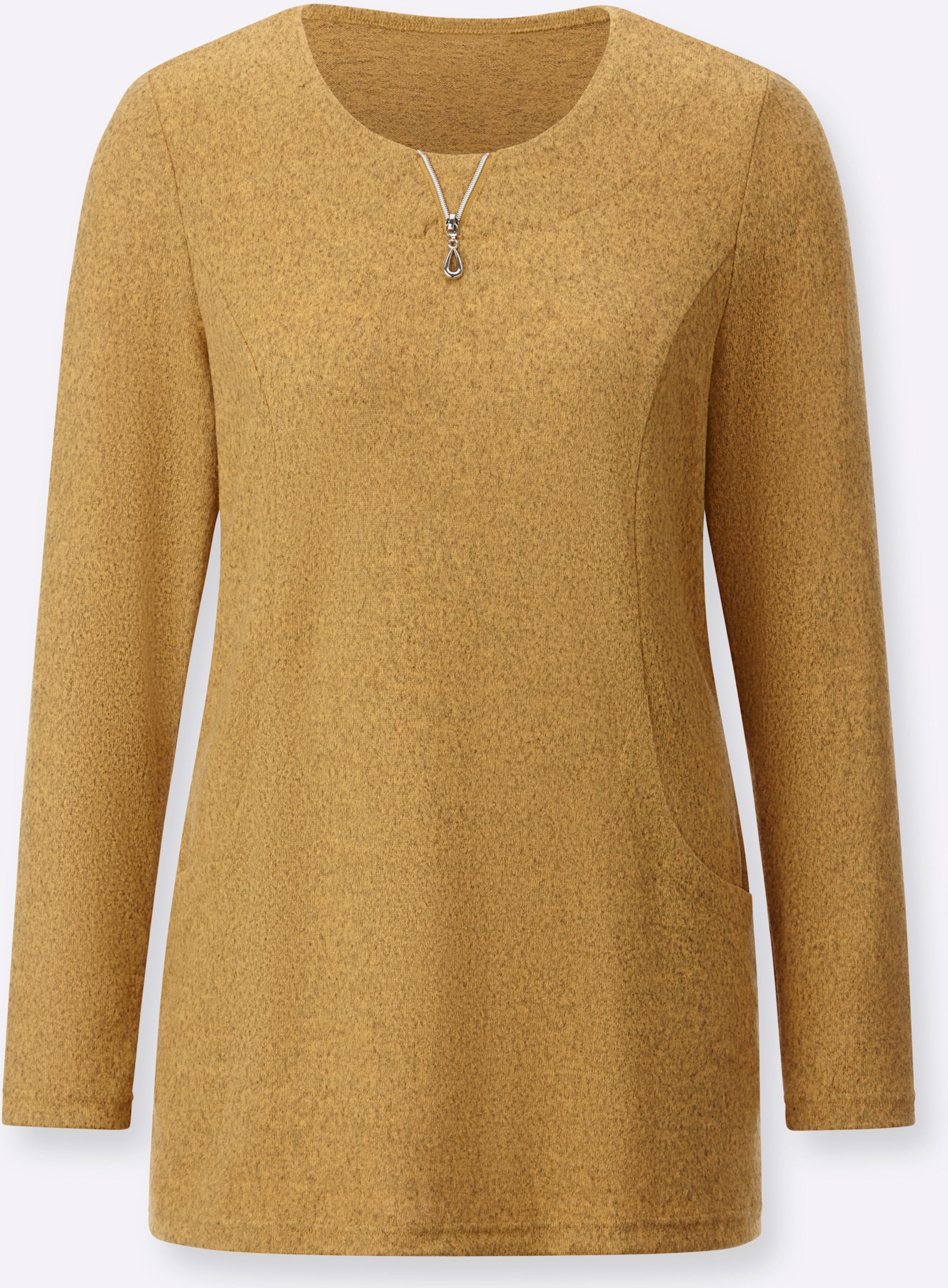 Sheego Langarmshirt in angerauter Qualität