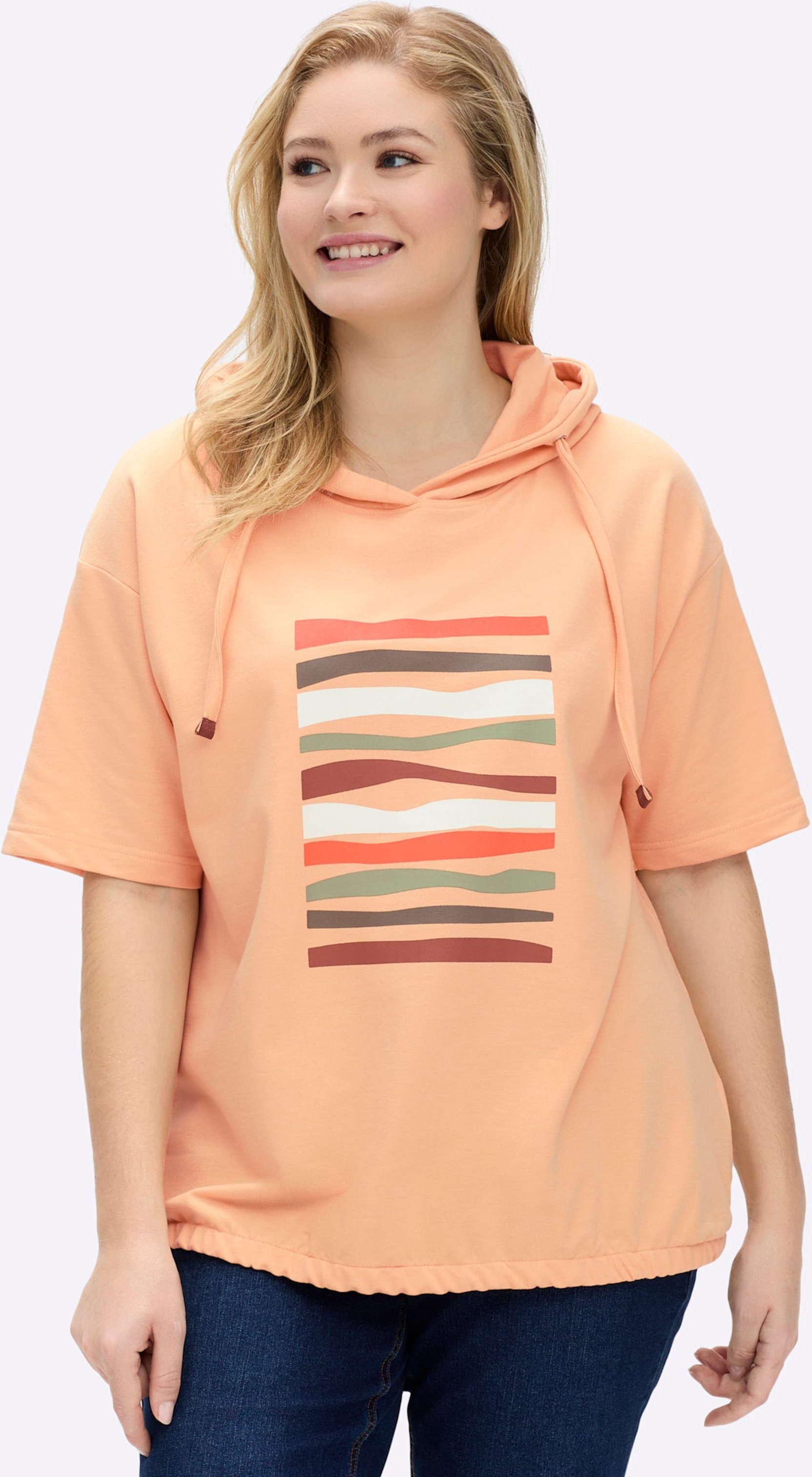 Thumbnail - Sheego Kapuzensweatshirt mit elastischem Saum