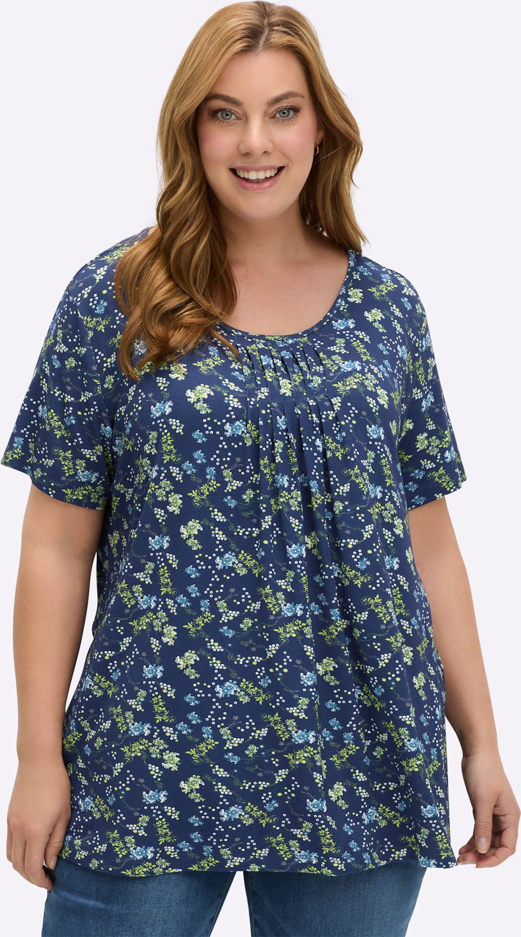 Thumbnail - Sheego Tunikashirt mit Faltenpartie vorne