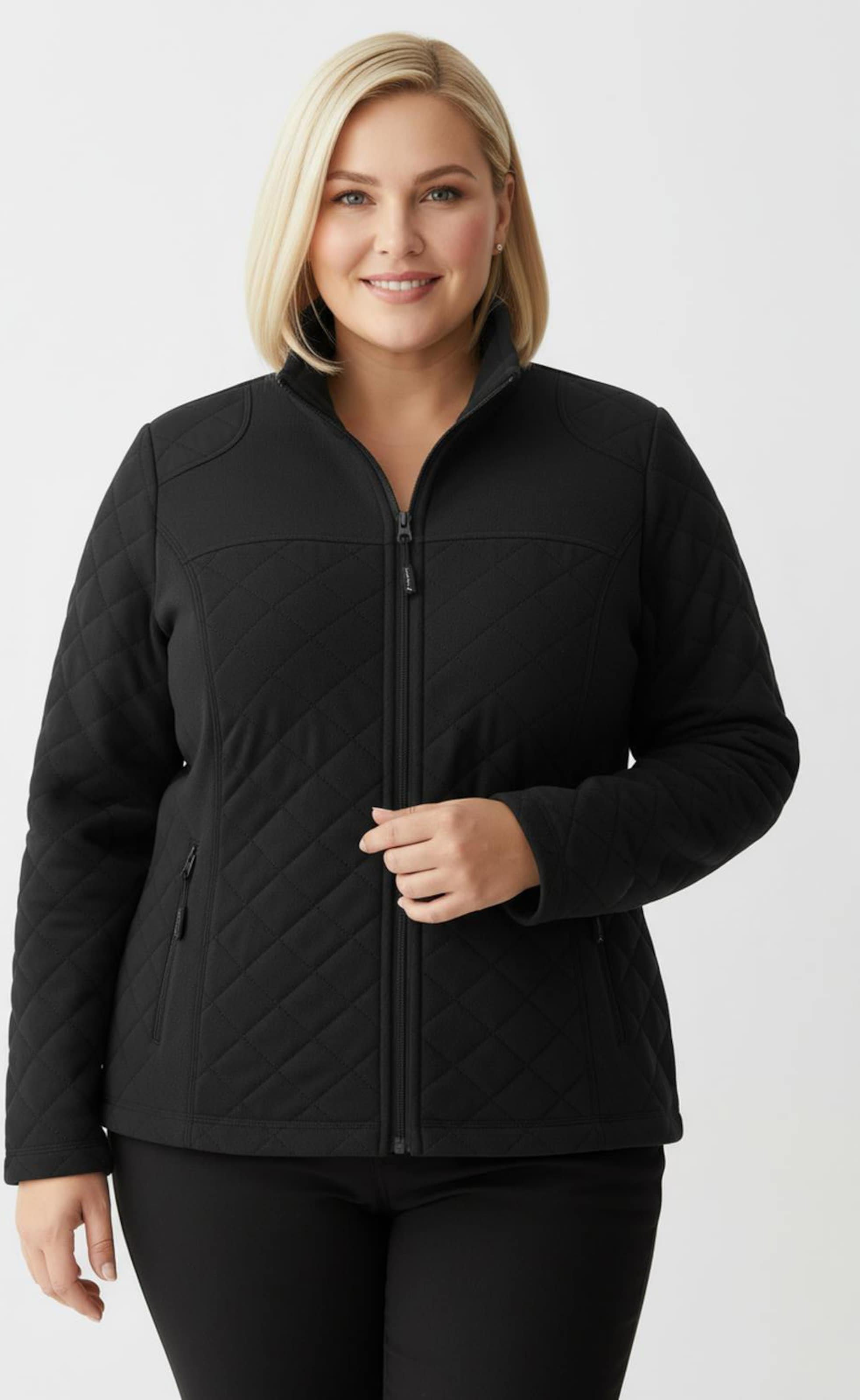 Sheego Fleecejacke mit Reißverschluss-Taschen