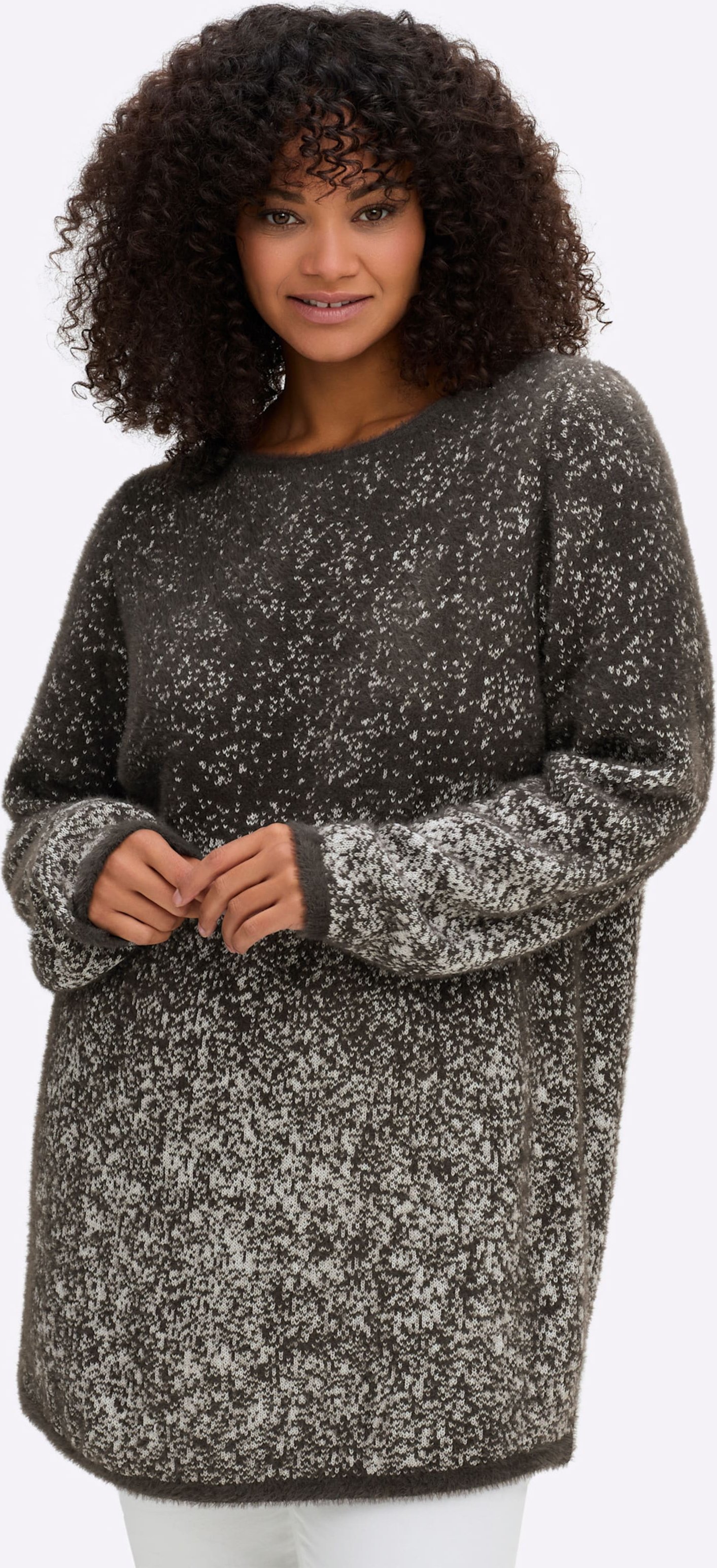 Sheego Pullover aus Flauschgarn, mit Fabverlauf