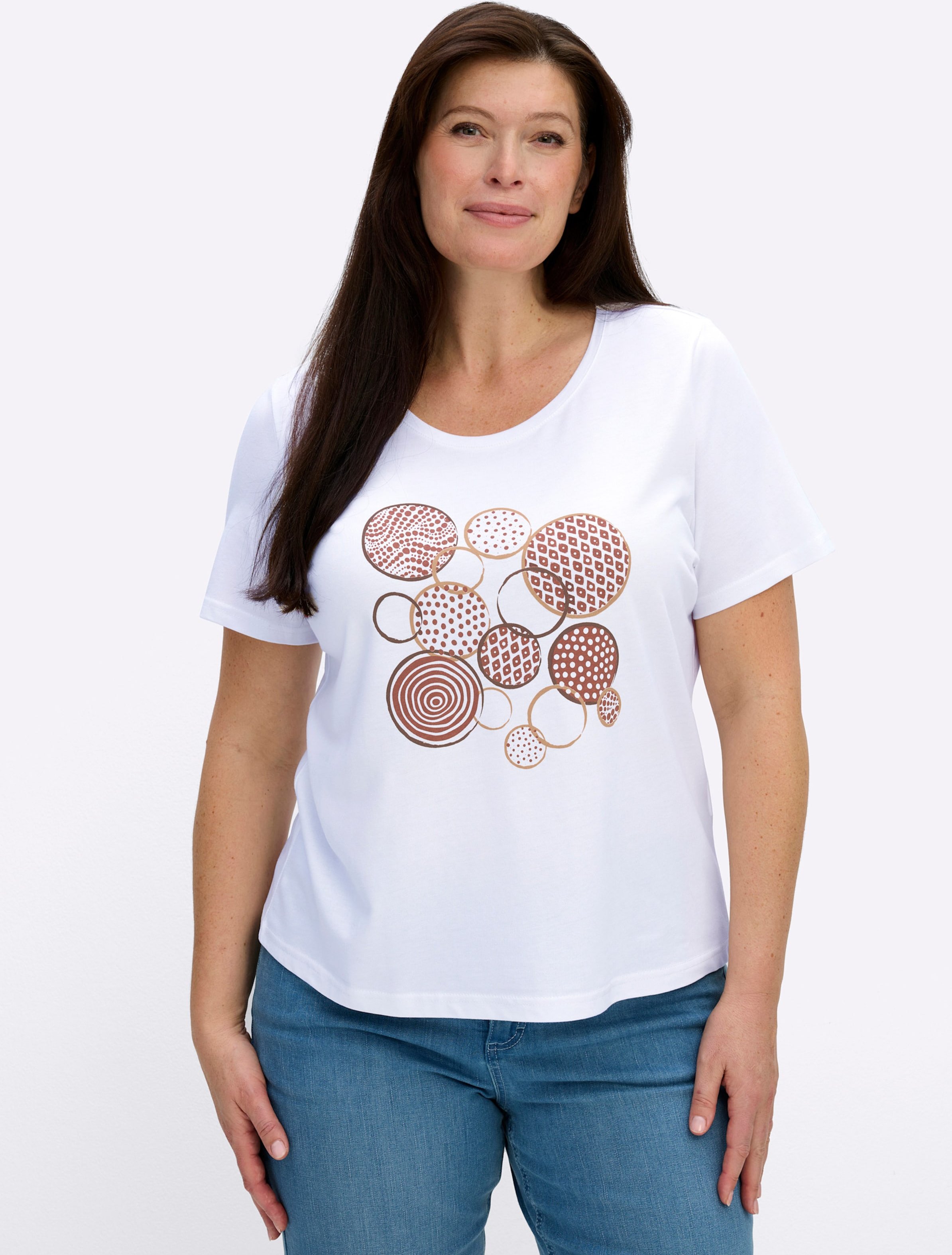 Sheego Kurzarmshirt mit platziertem Front-Druck