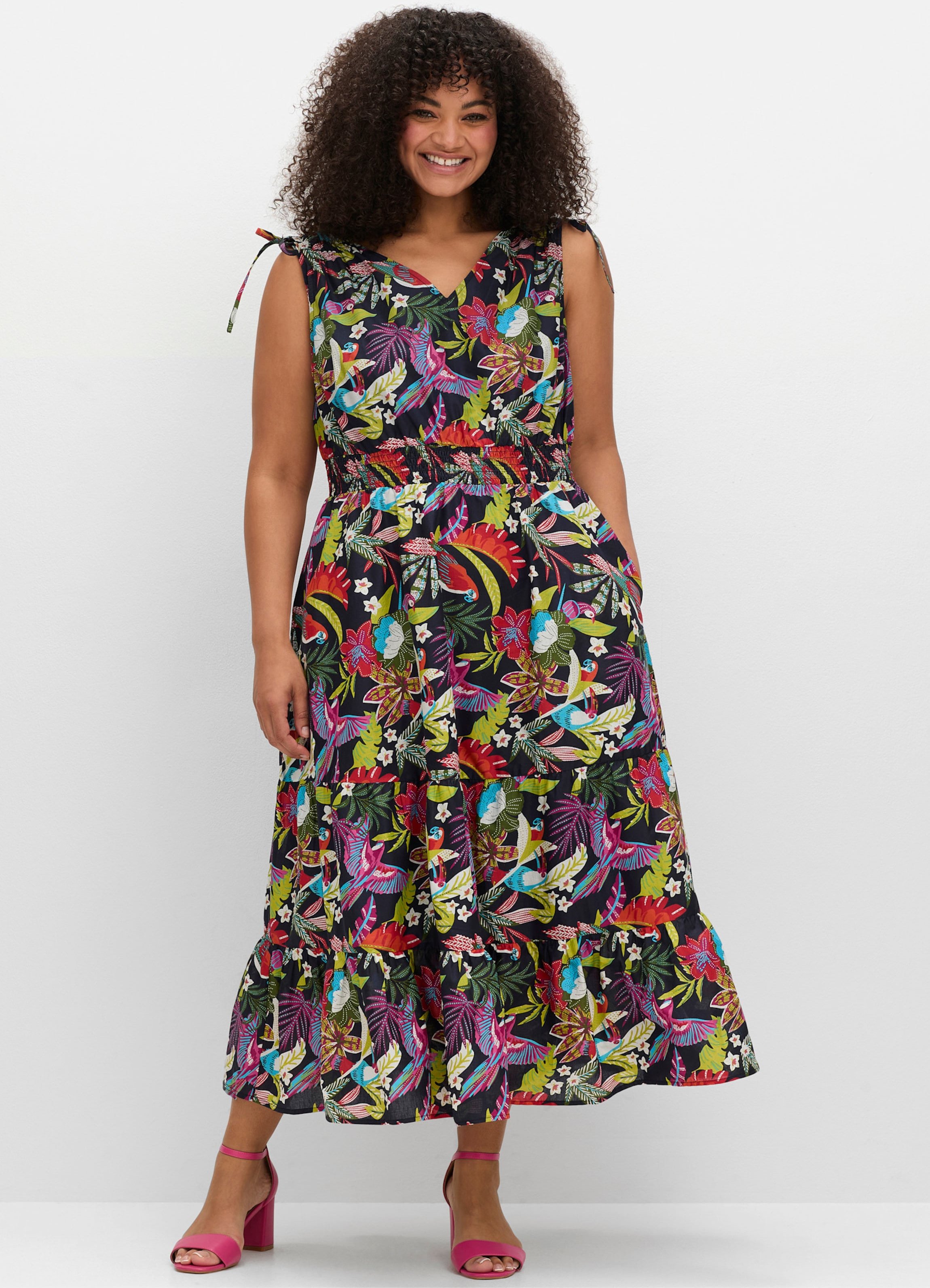 Sheego Maxikleid mit farbenfrohem Print