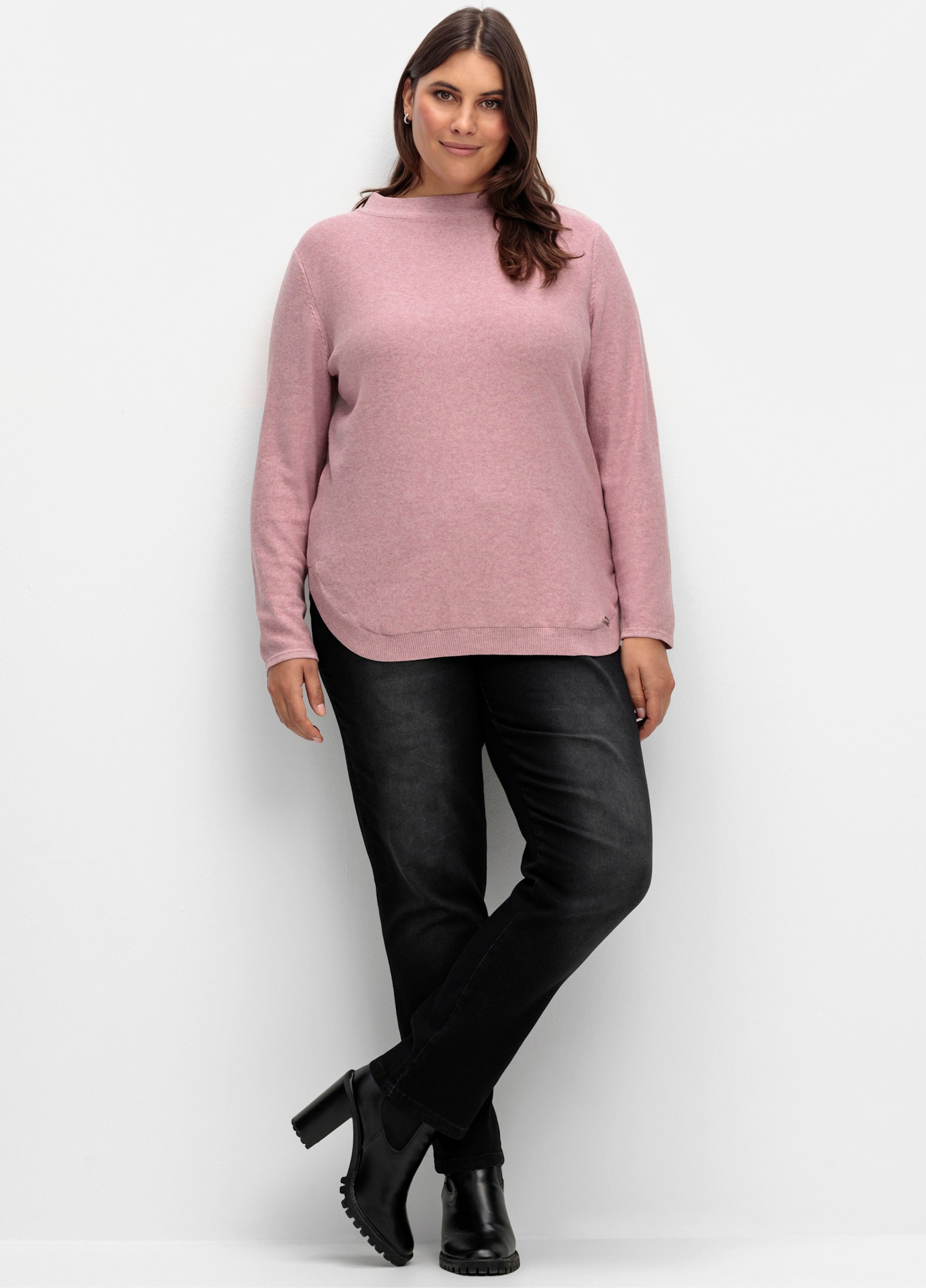 Sheego Schlupfjeans mit geripptem Strick-Dehnbund