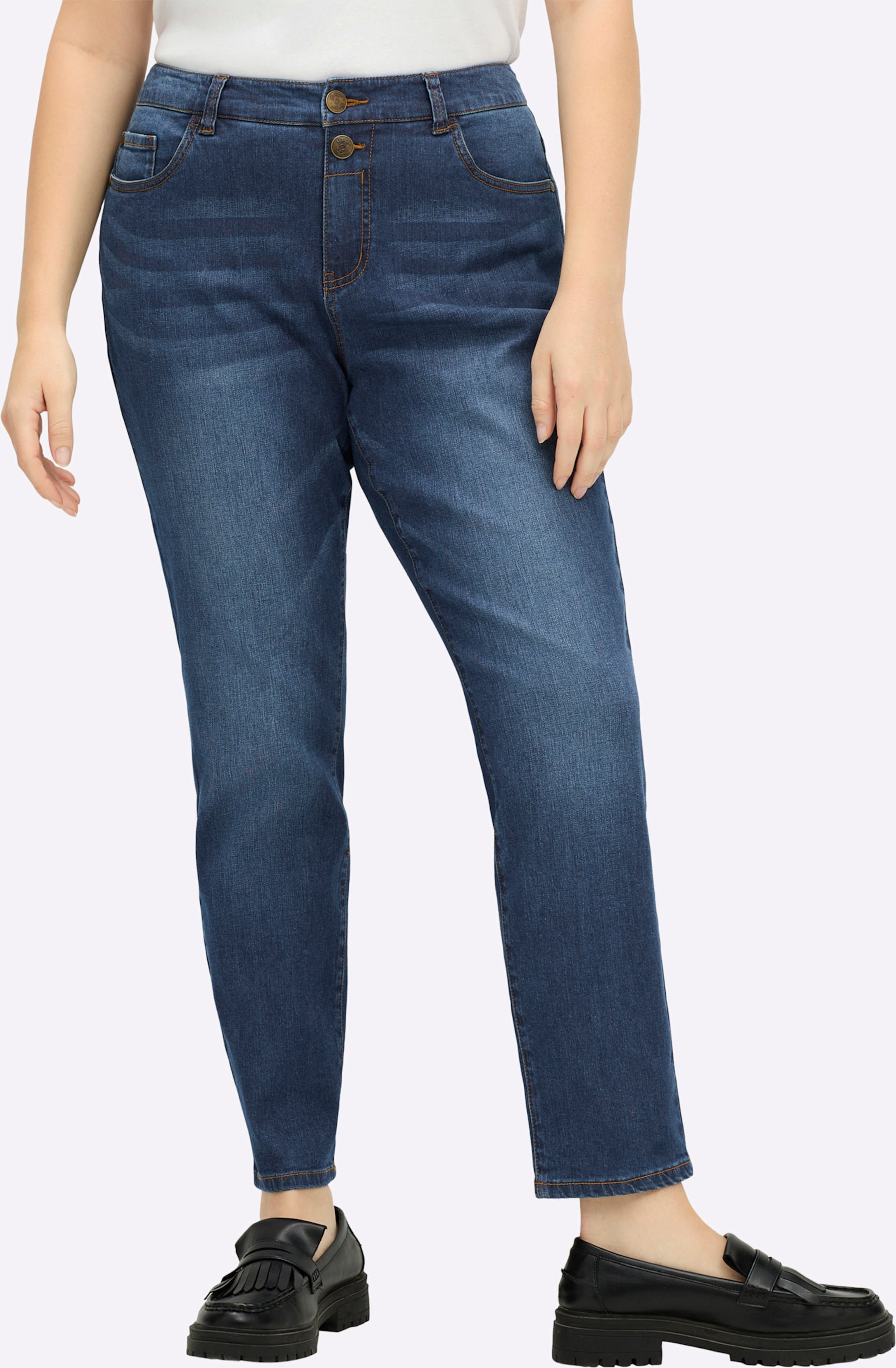 Sheego Boyfriend-Jeans mit extra-weitem Oberschenkel