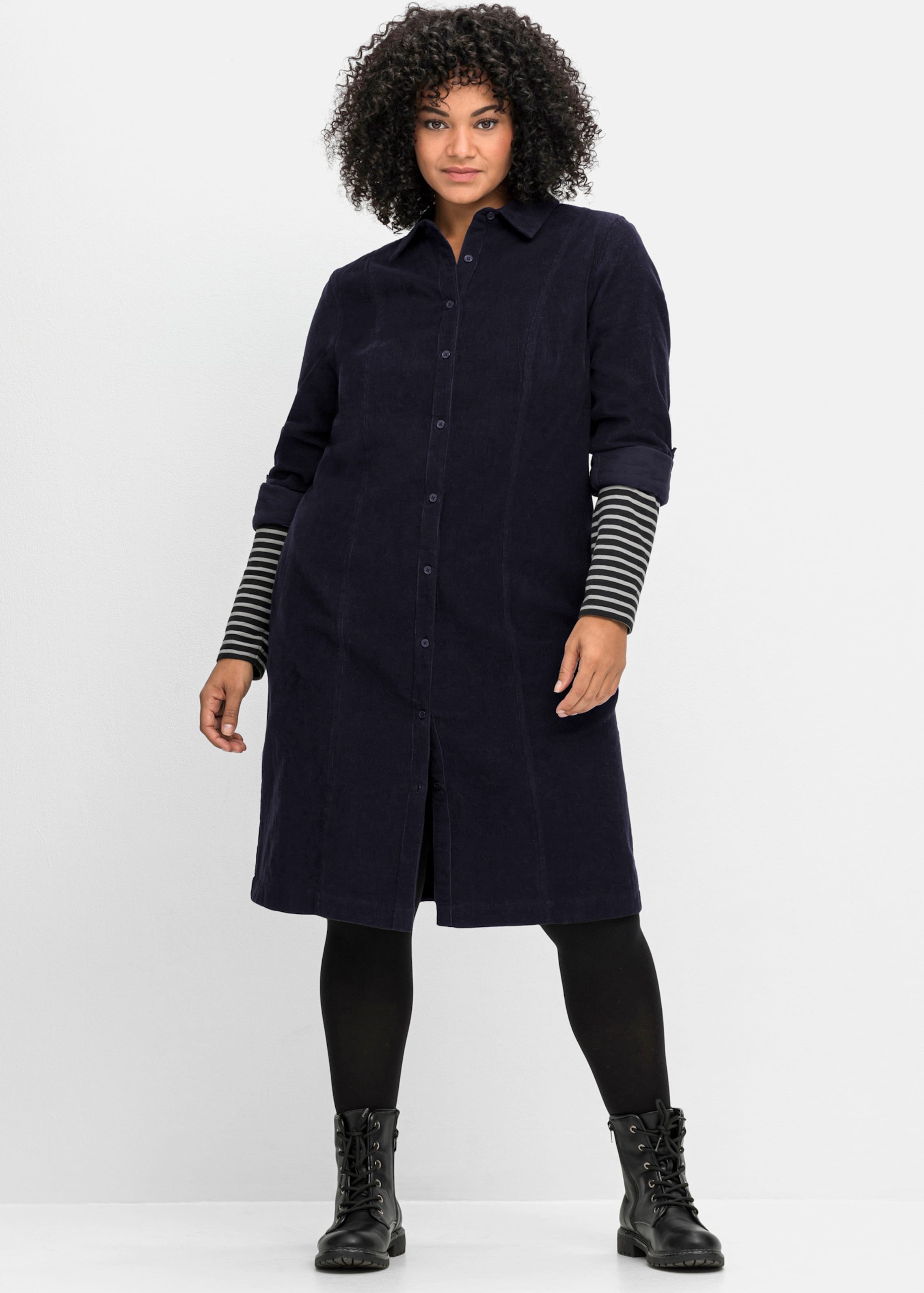 Sheego Hemdblusenkleid aus weichem Cord