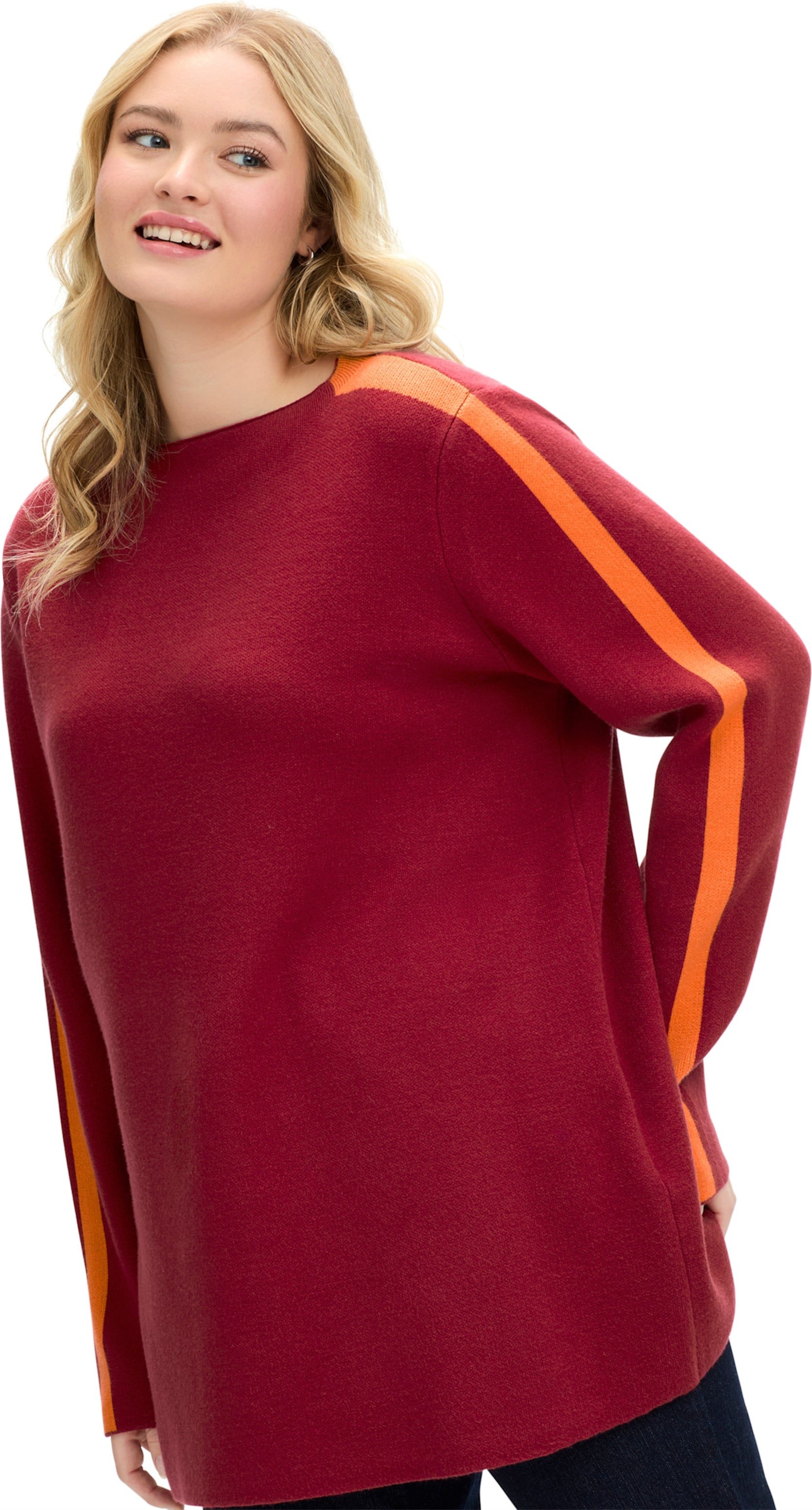 Sheego Strickpullover mit Jacquard-Streifen