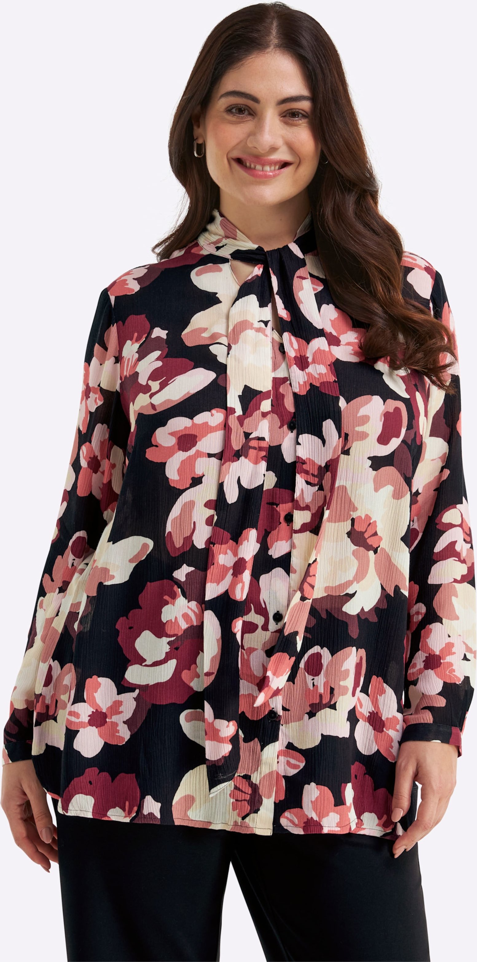 Sheego Schluppenbluse mit Blumenprint