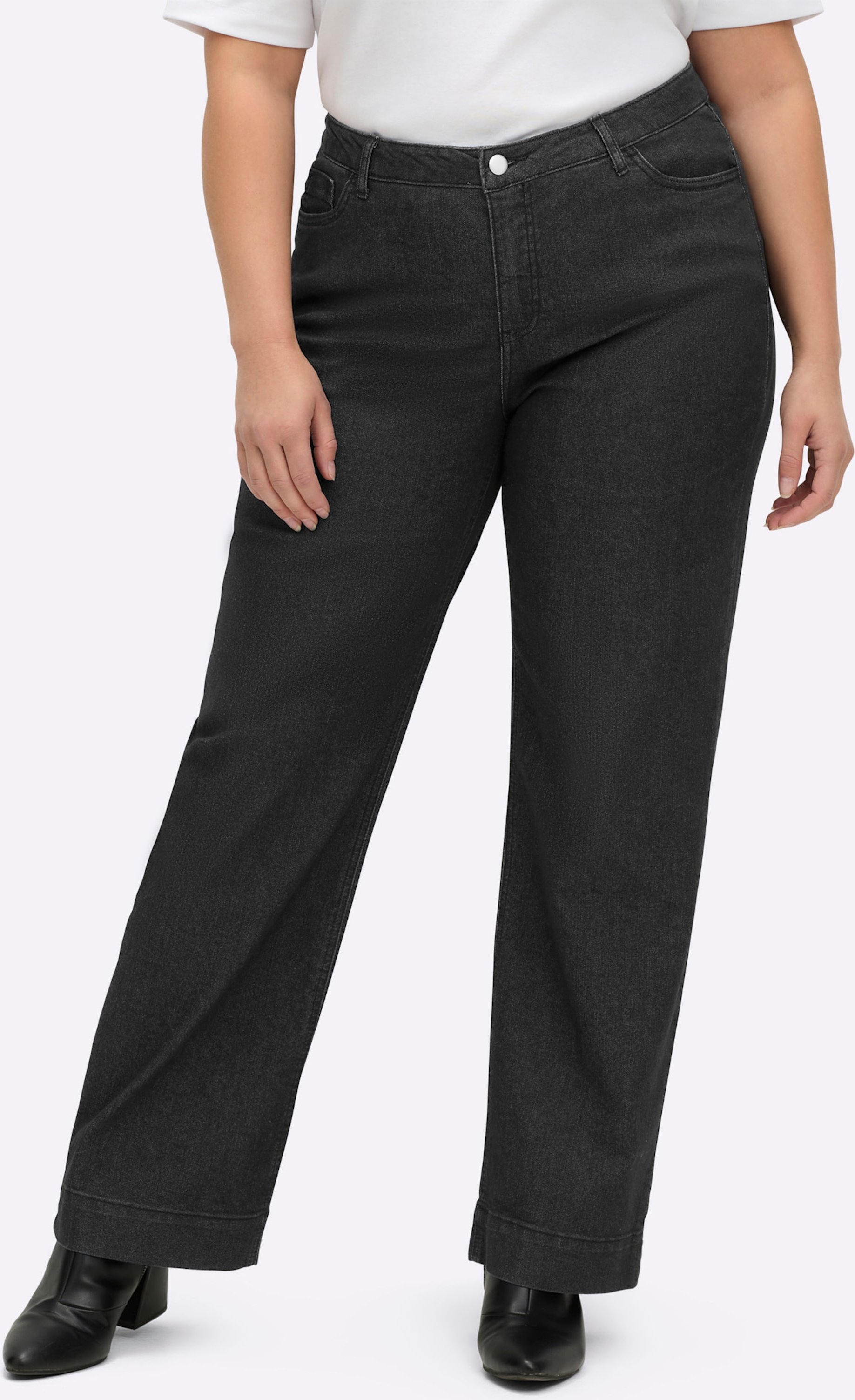 Sheego Jeans mit weitem Bein