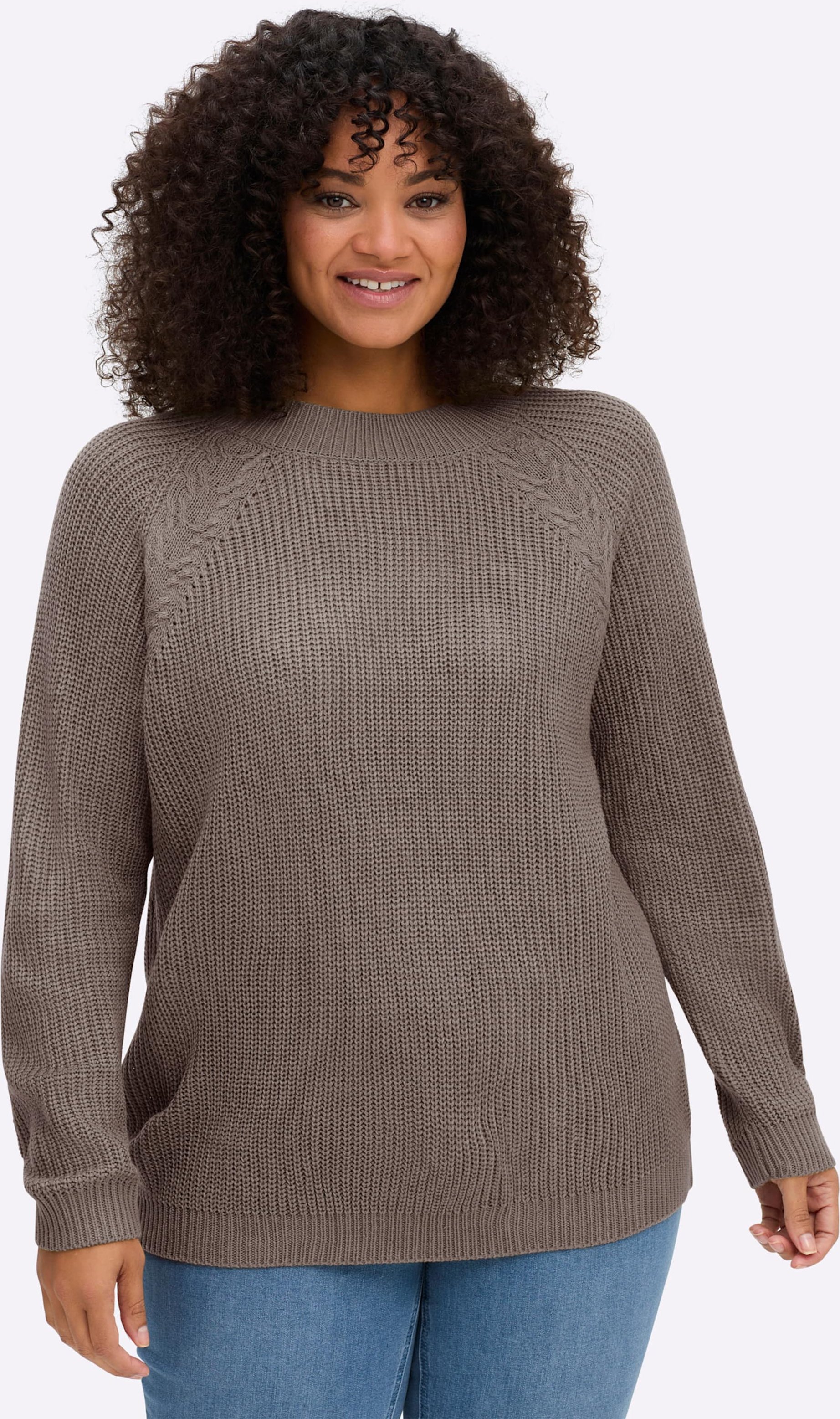 Sheego Stehkragenpullover mit Raglan-Ärmeln