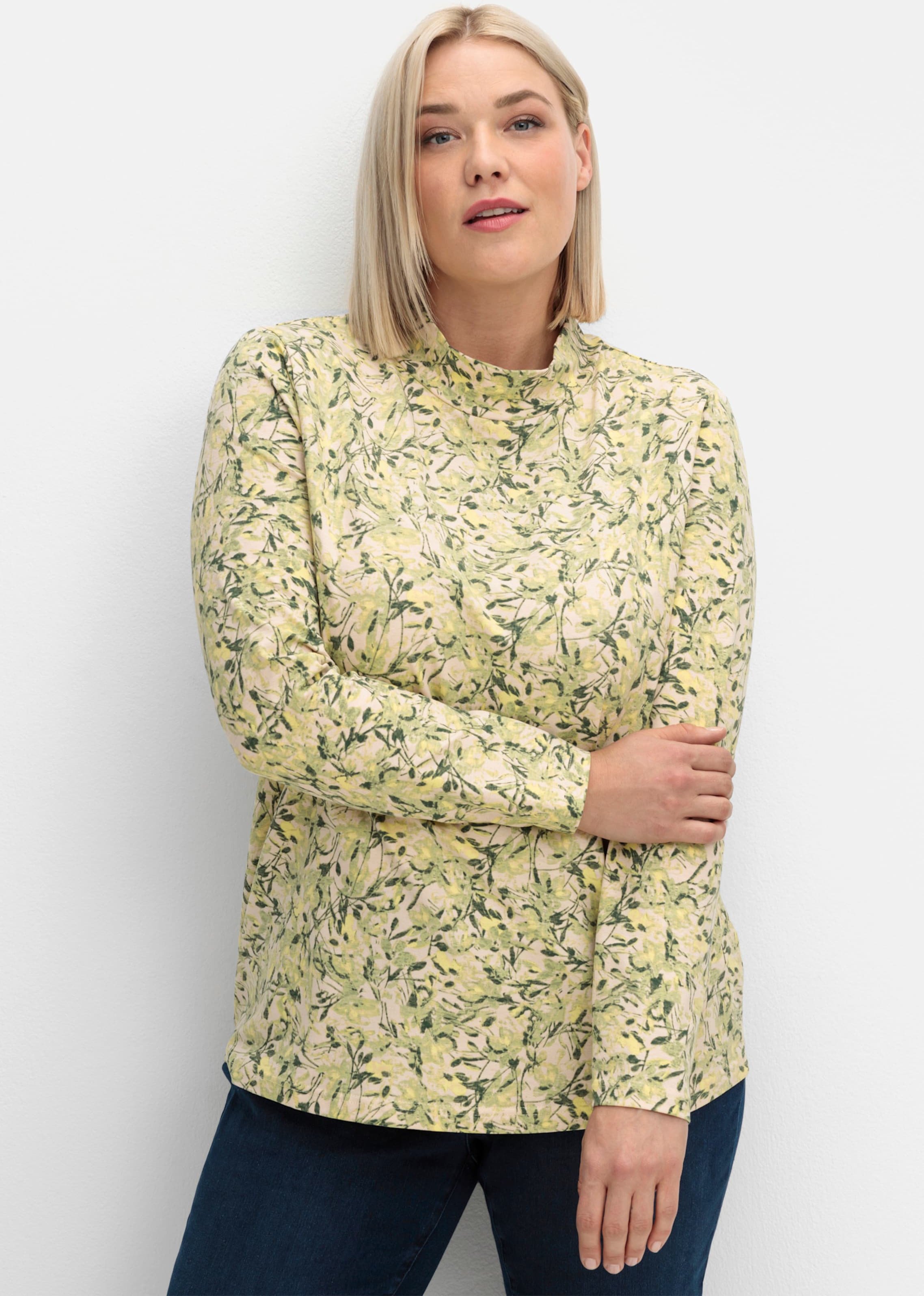 Sheego Stehkragenshirt mit floralem Druck
