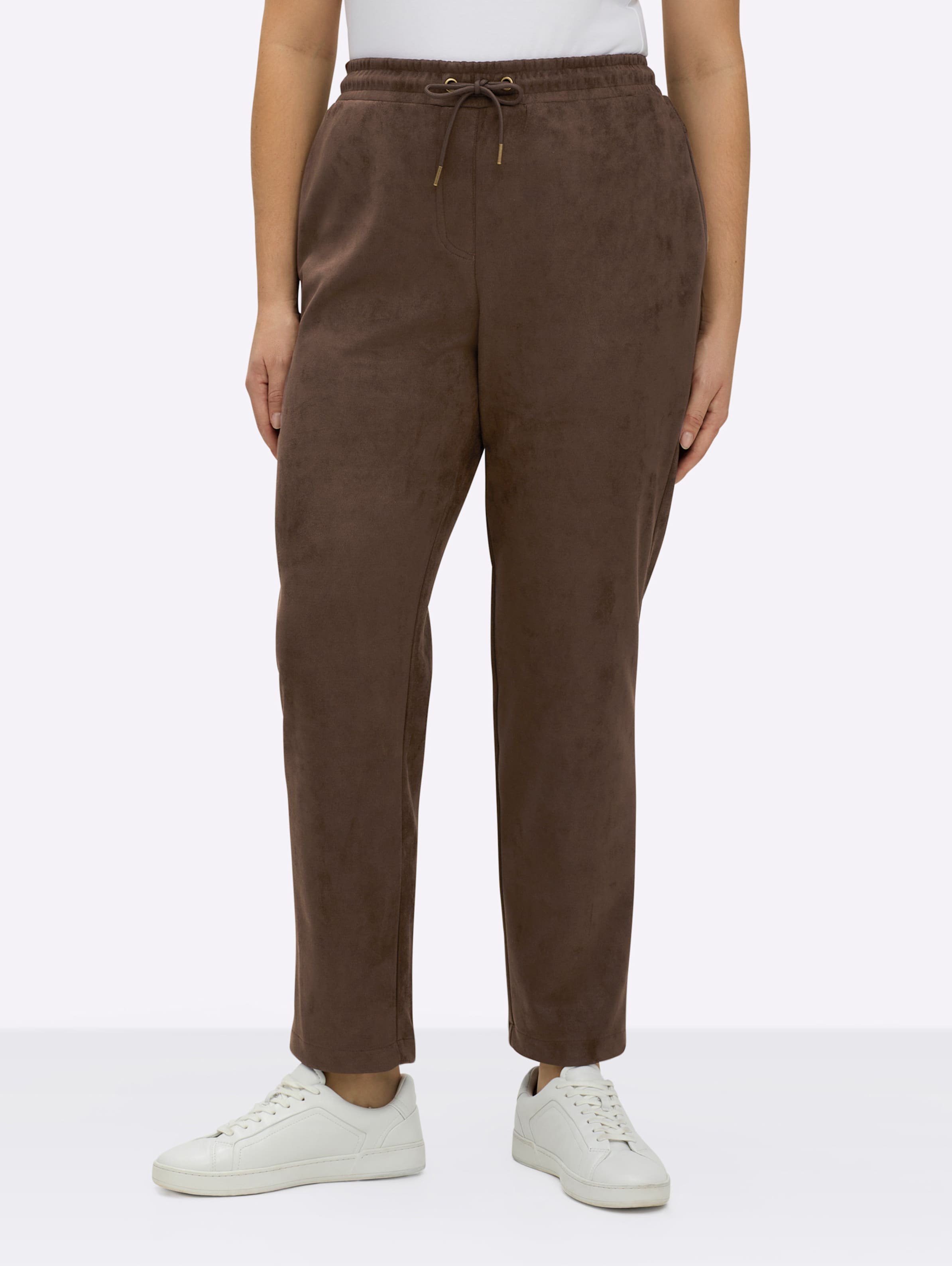 Sheego Schlupfhose in Velourslederoptik