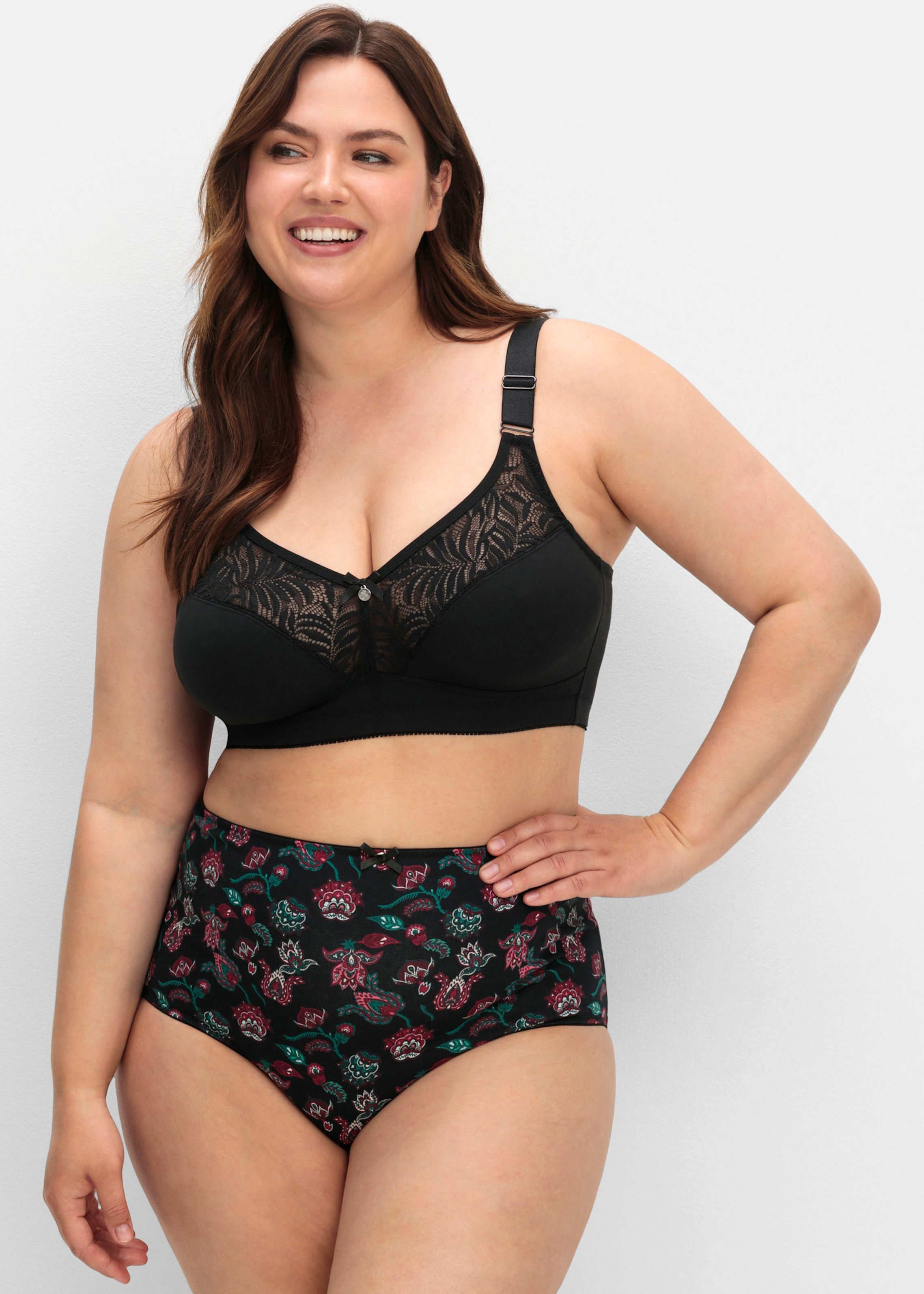 Sheego Bügelloser BH mit Spitze und wattierten Cups