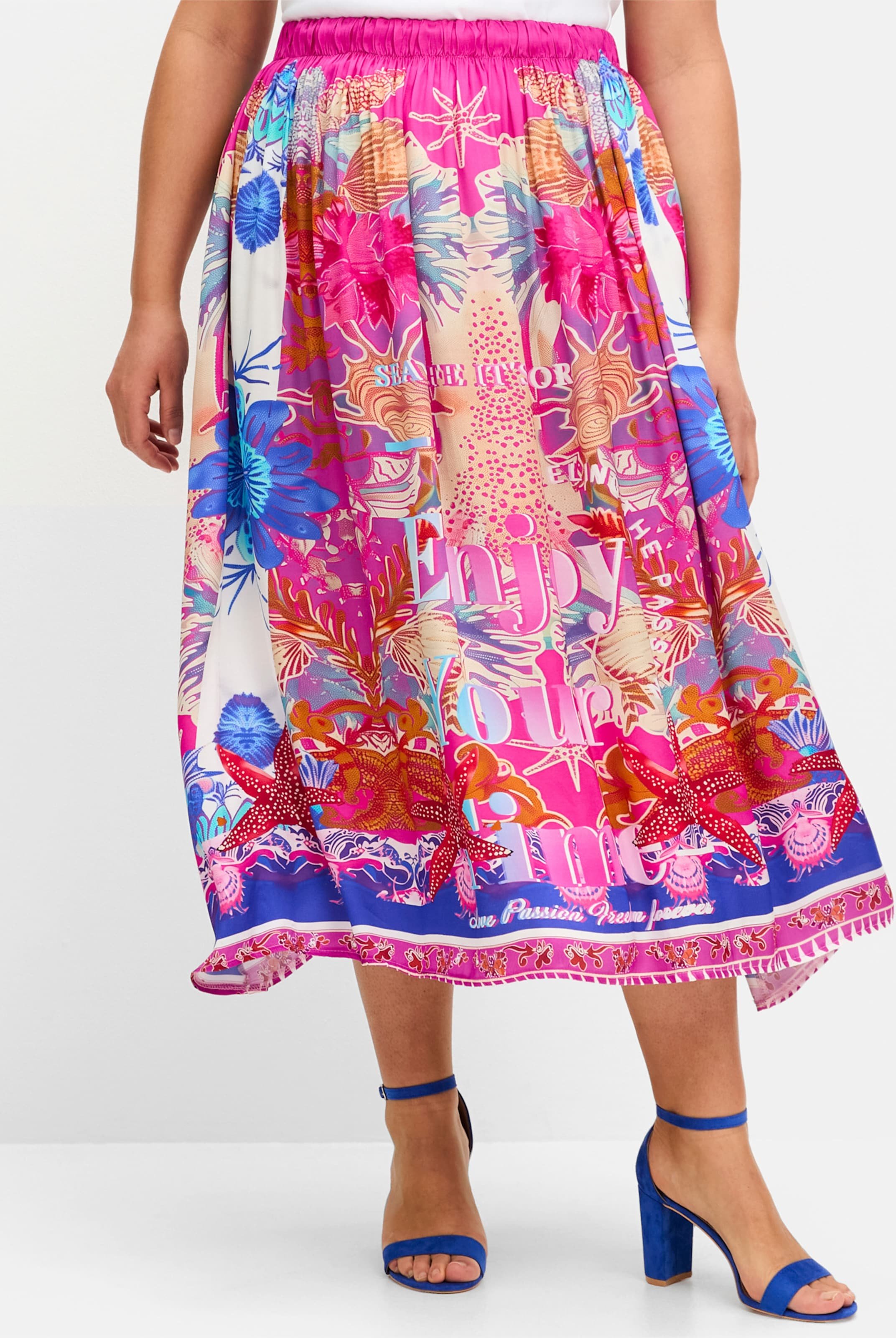 Sheego Satinrock im Multicolor-Mustermix