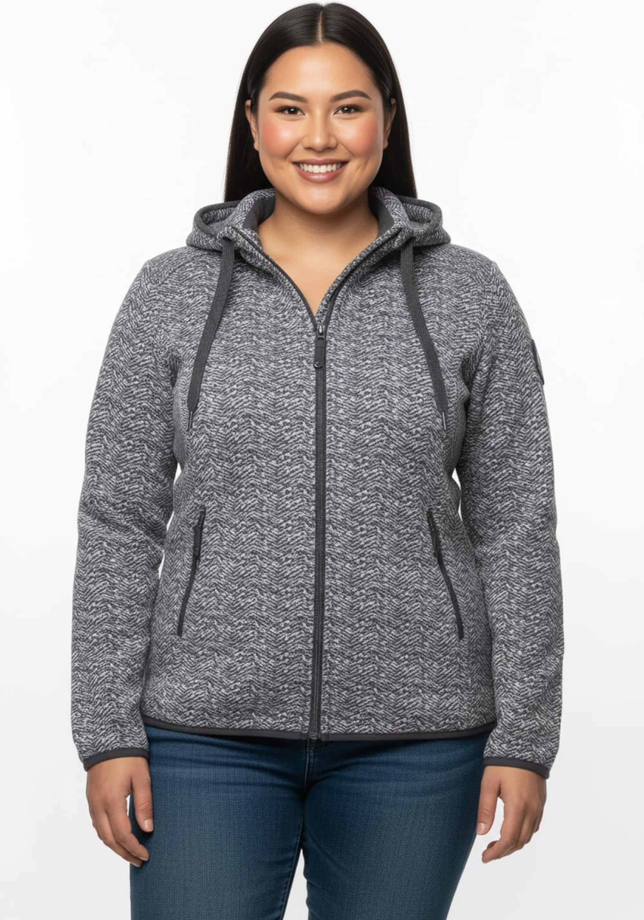 Thumbnail - Sheego Kapuzenfleecejacke mit abnehmbarer Kapuze