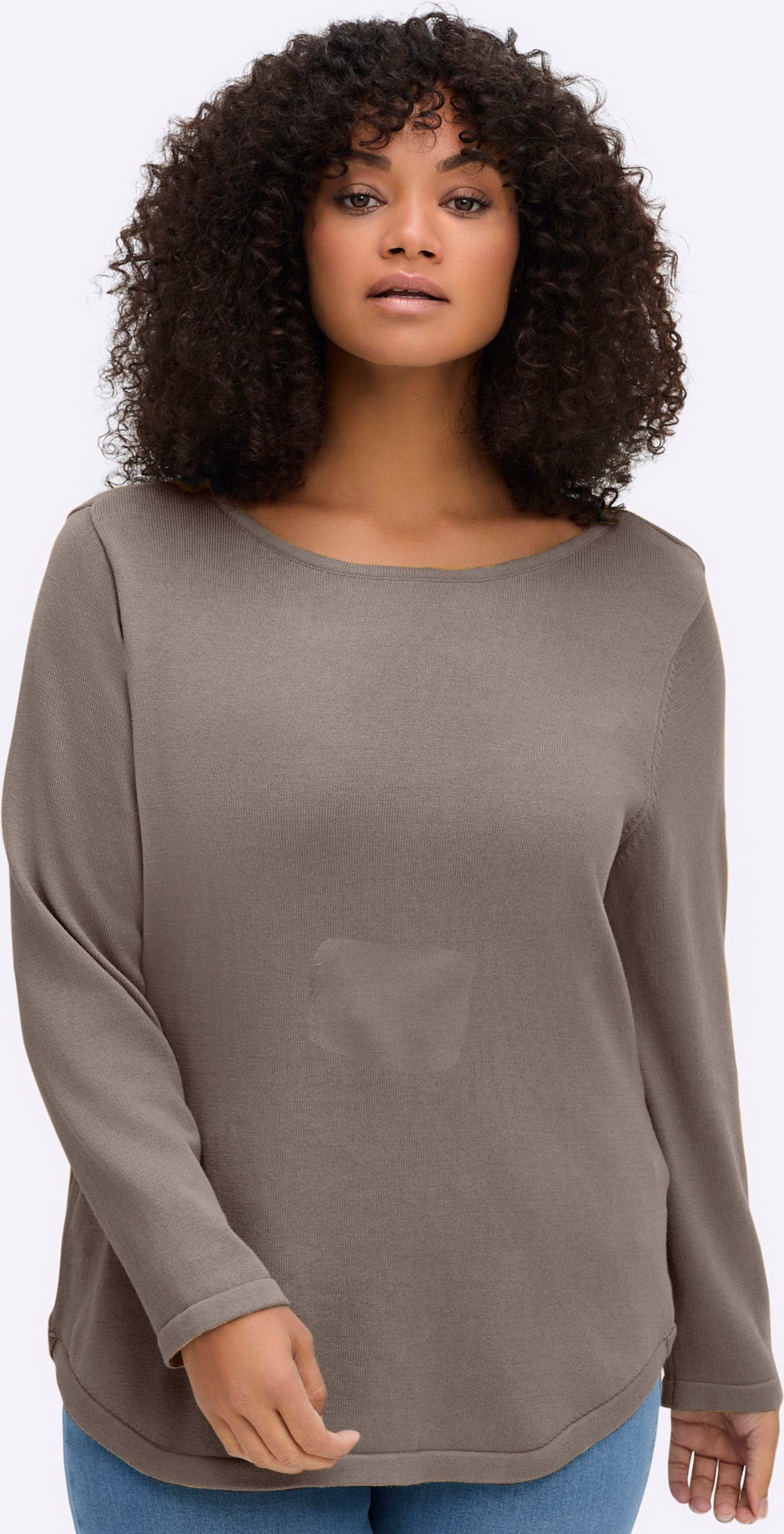 Sheego Rundhalspullover mit U-Boot-Ausschnitt