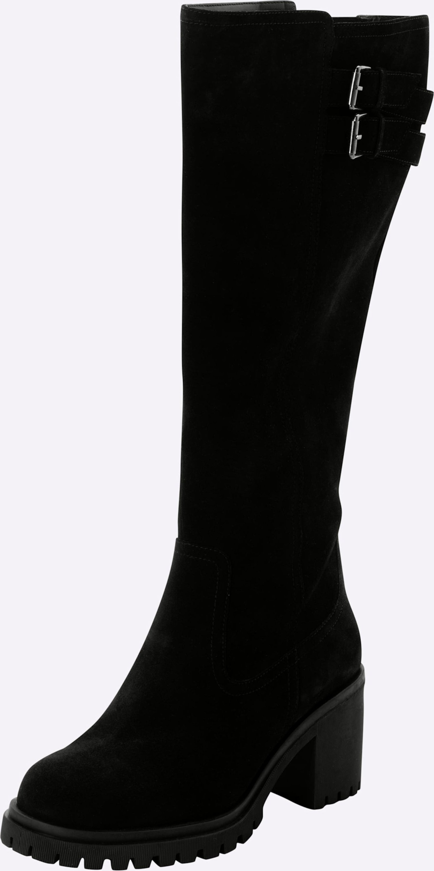 Sheego Weitschaftstiefel mit Zierschnallen und Blockabsatz