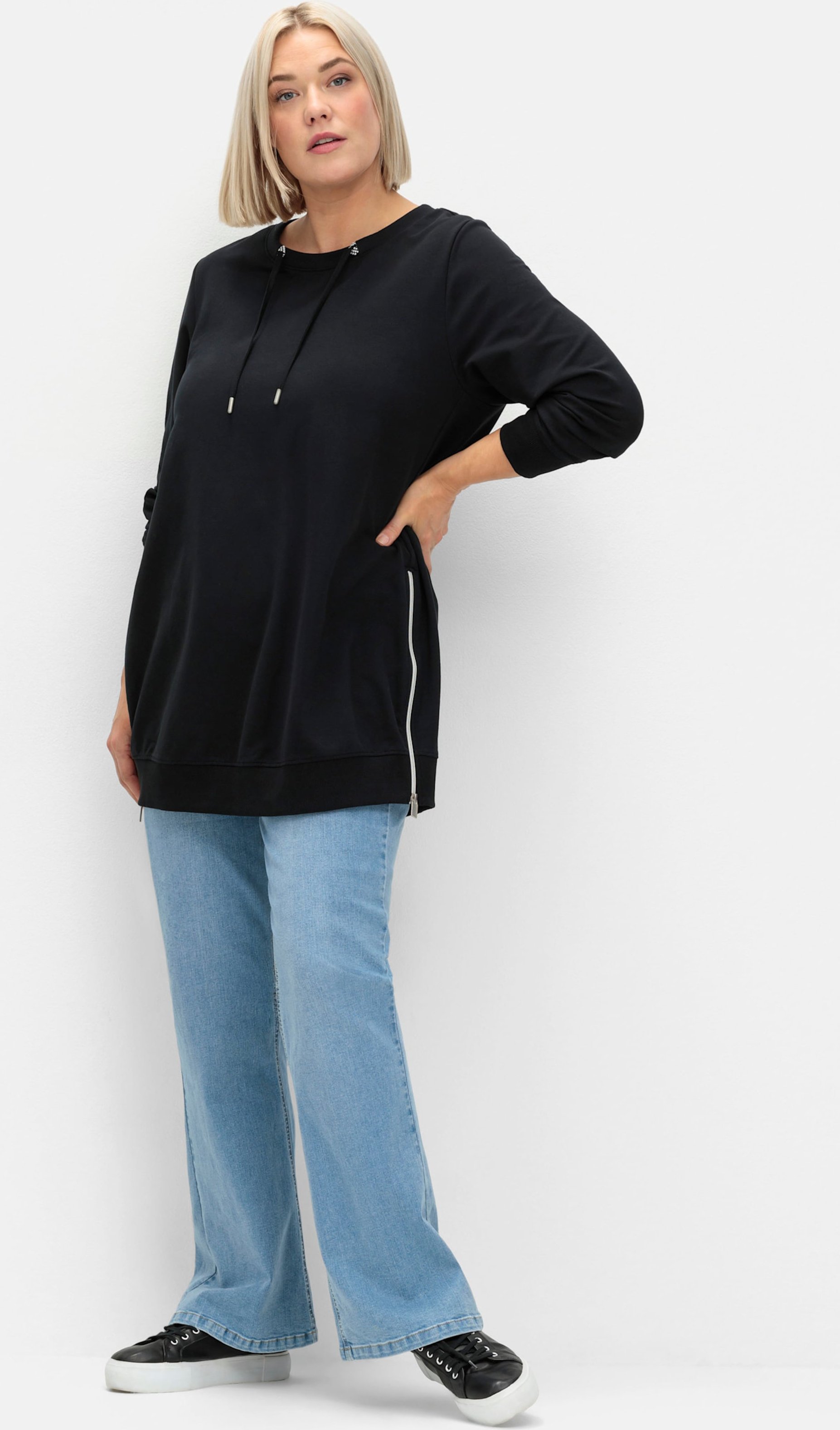 Sheego Bootcut-Jeans mit High-Waist-Bund