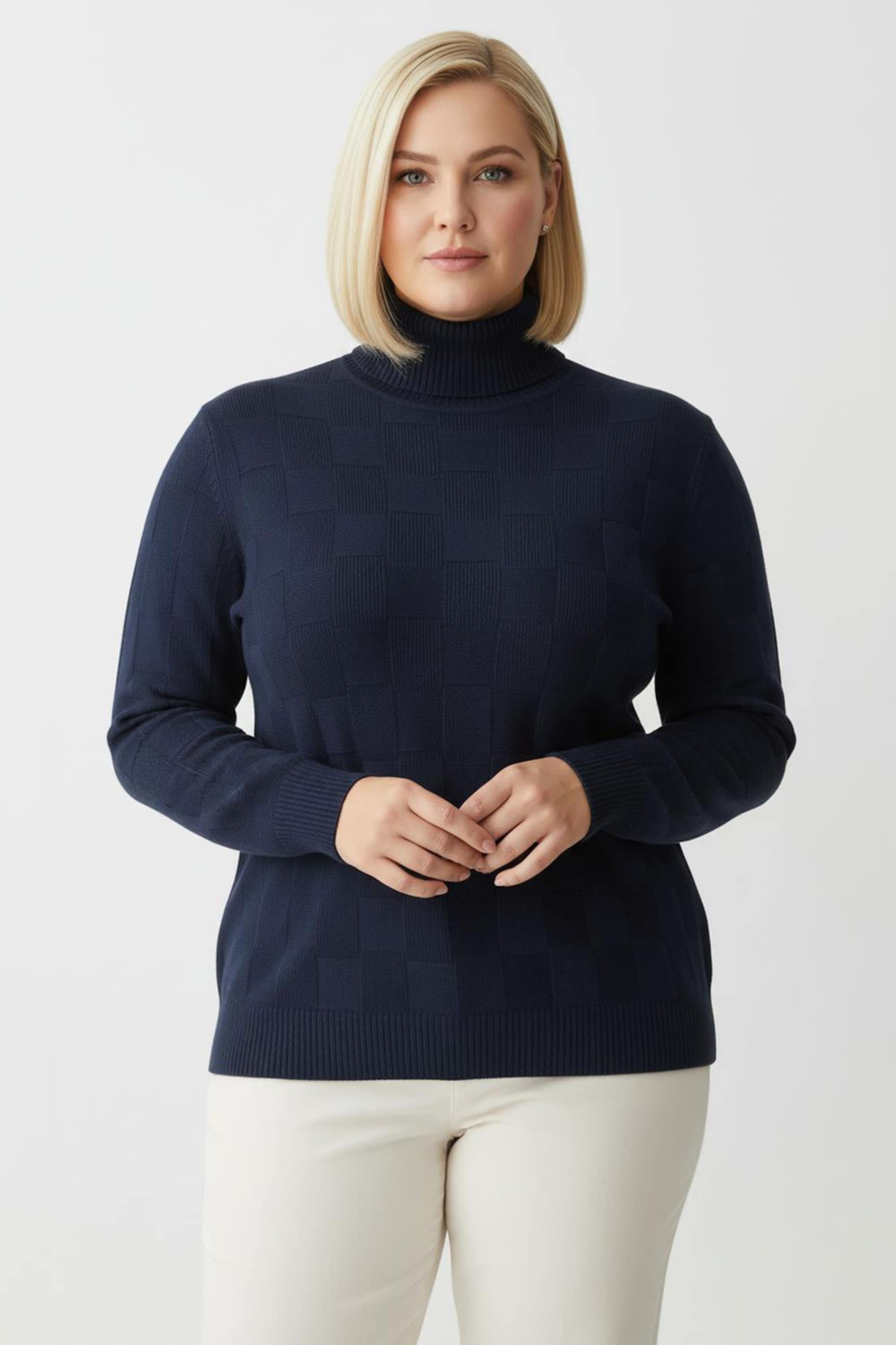 Thumbnail - Sheego Rollkragenpullover mit gerippten Abschlüssen