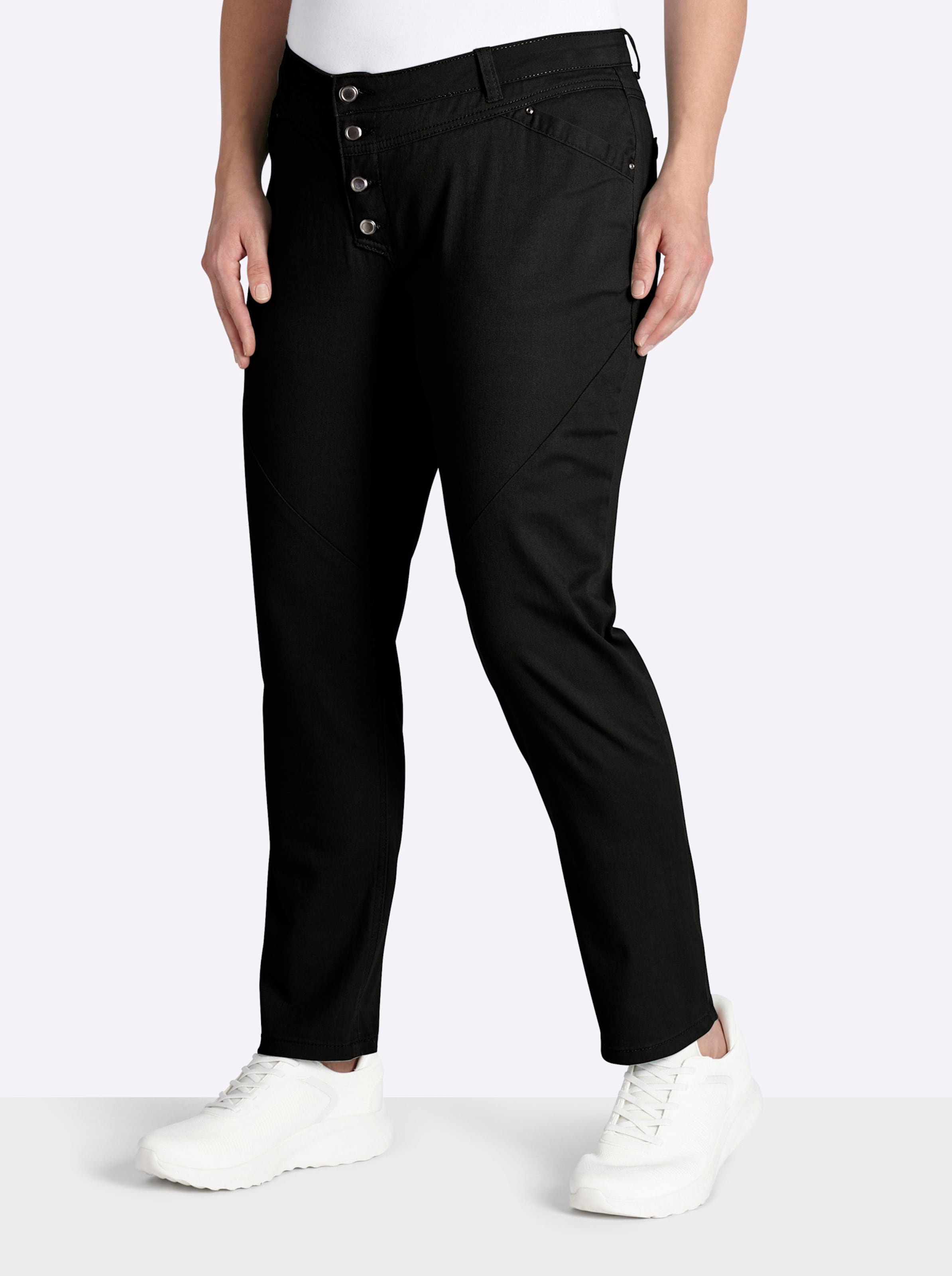 Sheego Jeans mit Knopfleiste statt Reißverschluss