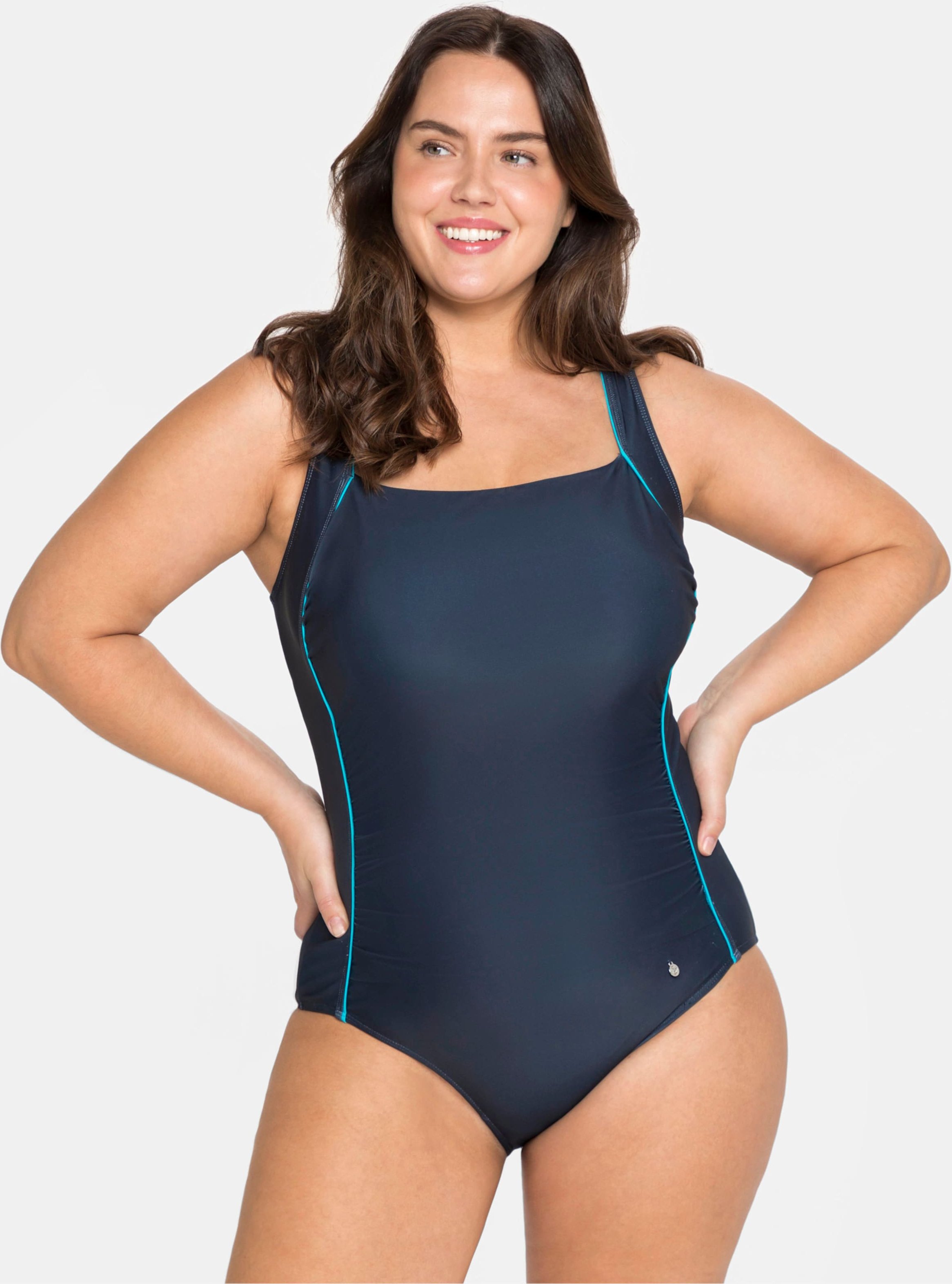 Thumbnail - Sheego Badeanzug mit Kontrastpaspeln und Shaping-Effekt