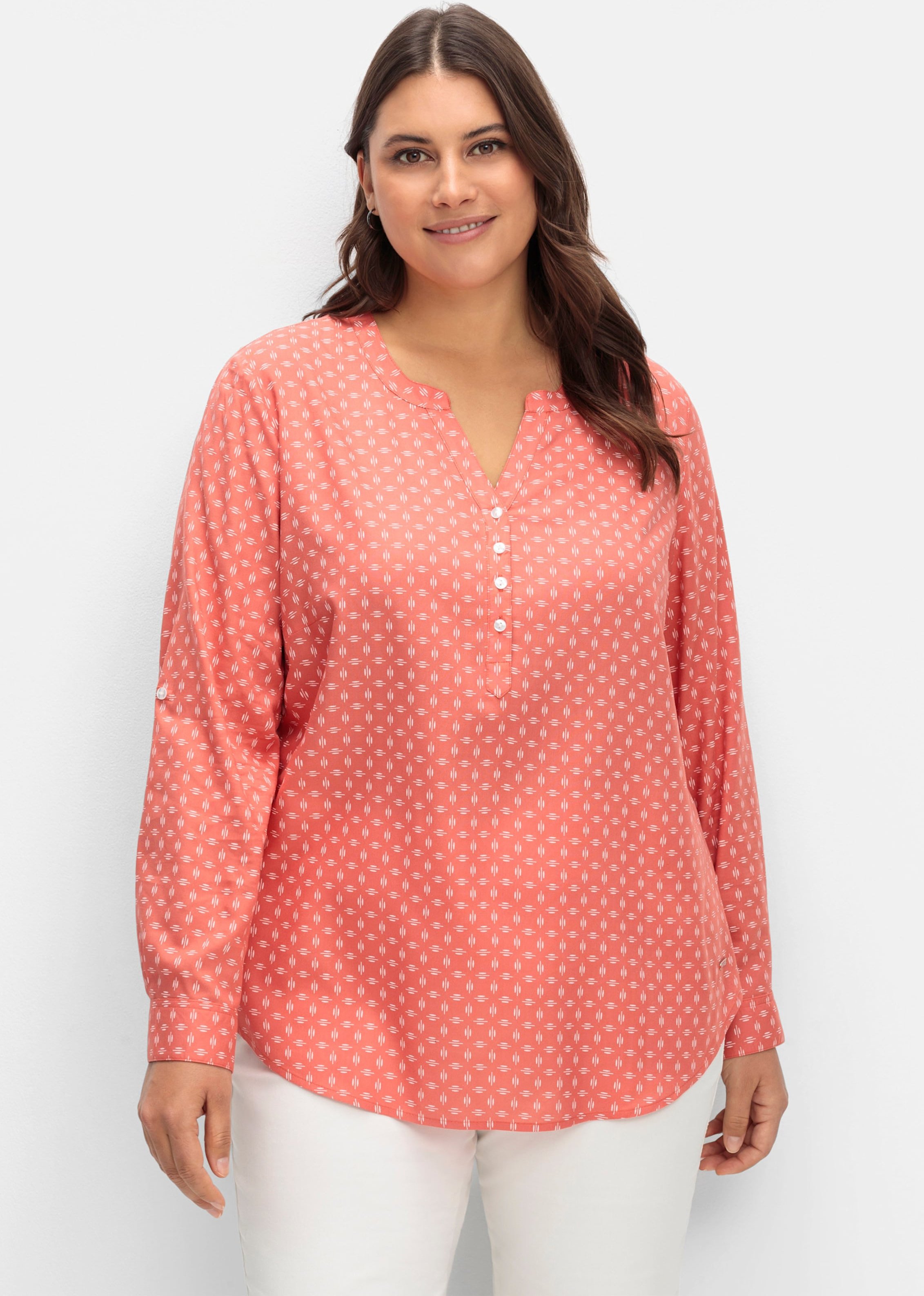 Sheego Schlupf-Bluse mit Minimal-Muster