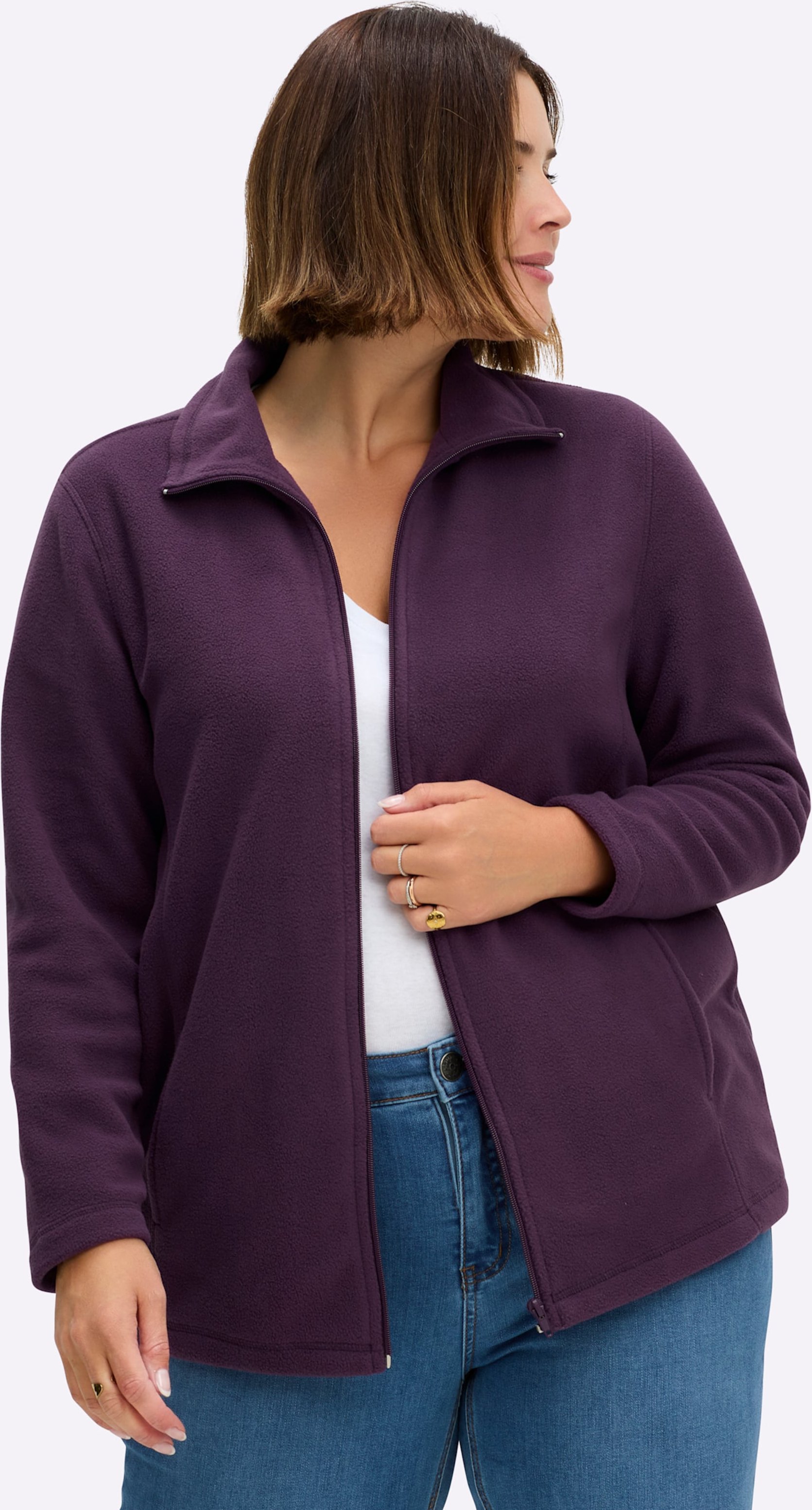 Sheego Fleecejacke mit zwei Taschen