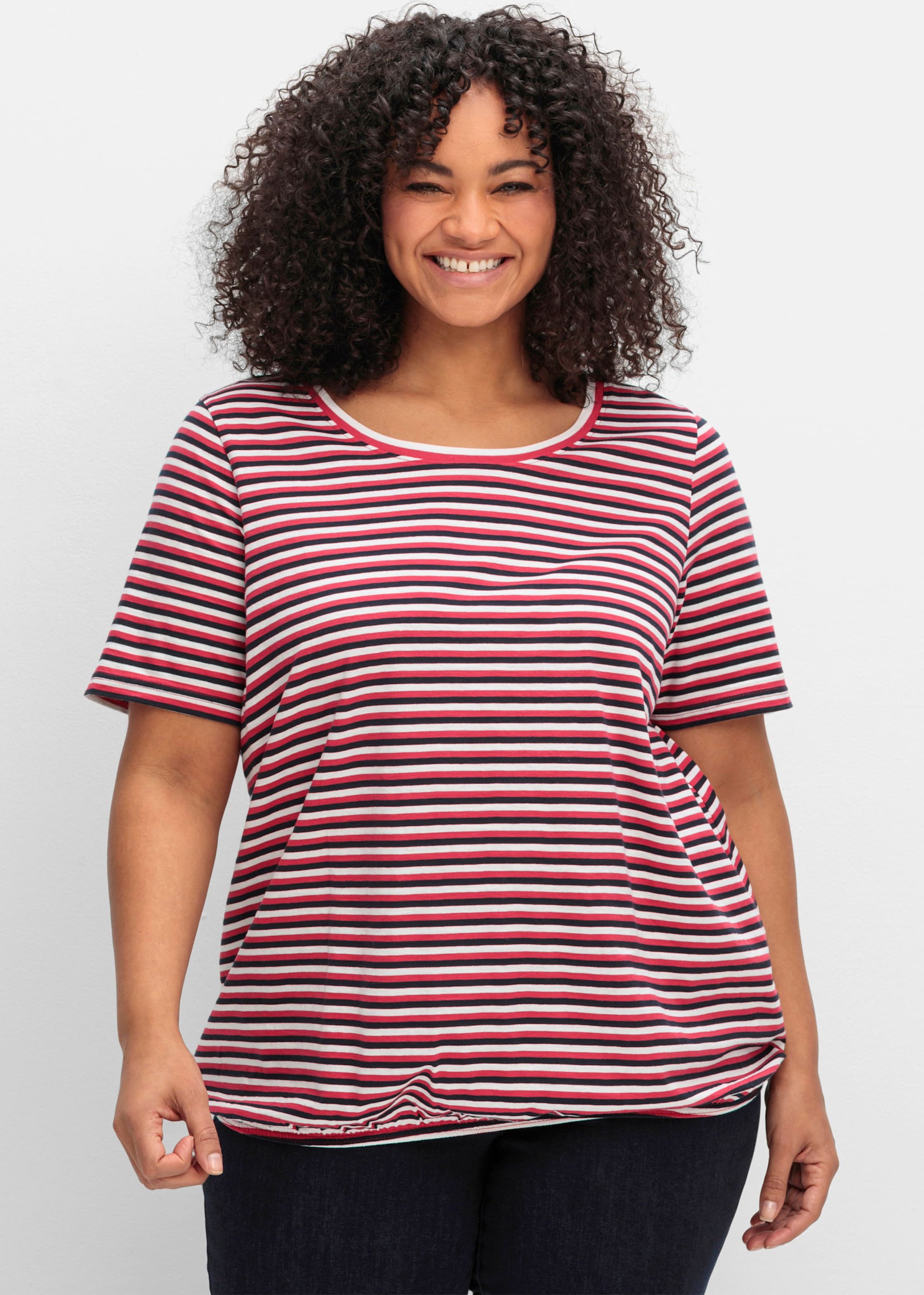 Sheego Streifenshirt mit Gummizugbund